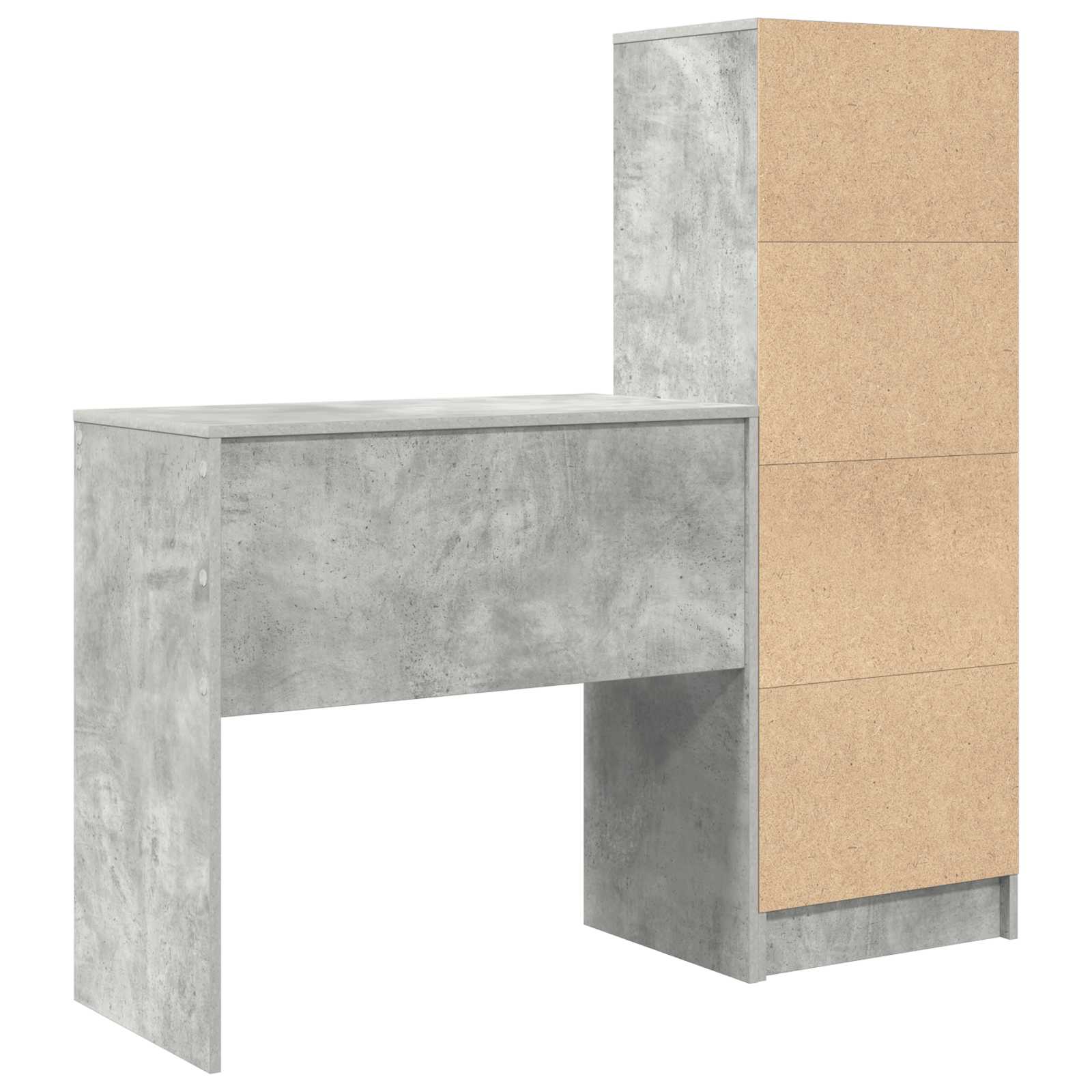 Schreibtisch Beton Grau 125,5 x 40 x 127 cm 2 stk.