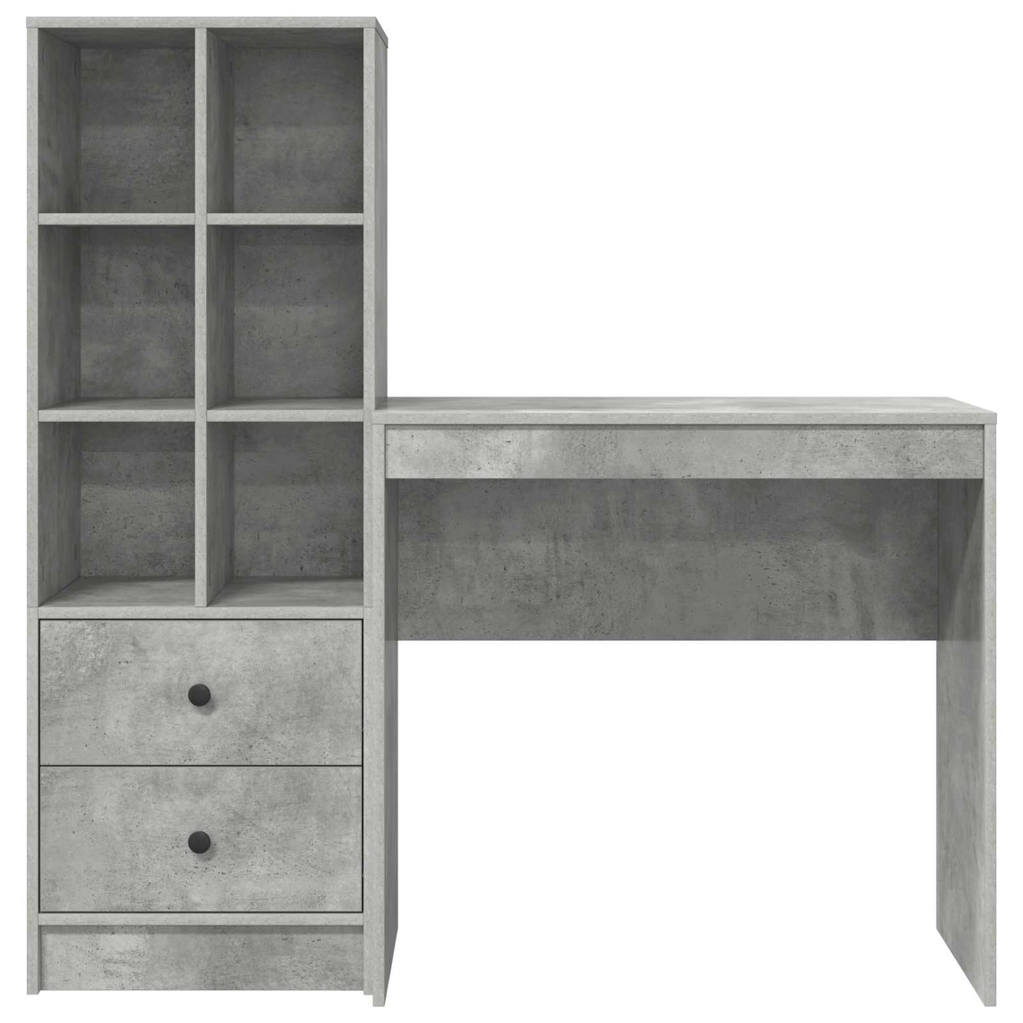 Schreibtisch Beton Grau 125,5 x 40 x 127 cm 2 stk.