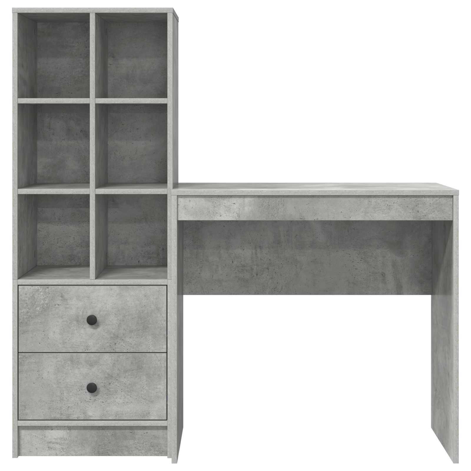 Schreibtisch Beton Grau 125,5 x 40 x 127 cm 2 stk.