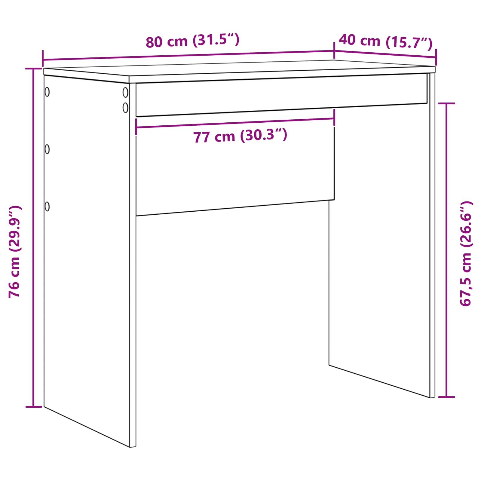 Schreibtisch Geräucherte Eiche 125,5 x 40 x 127 cm 2 stk.