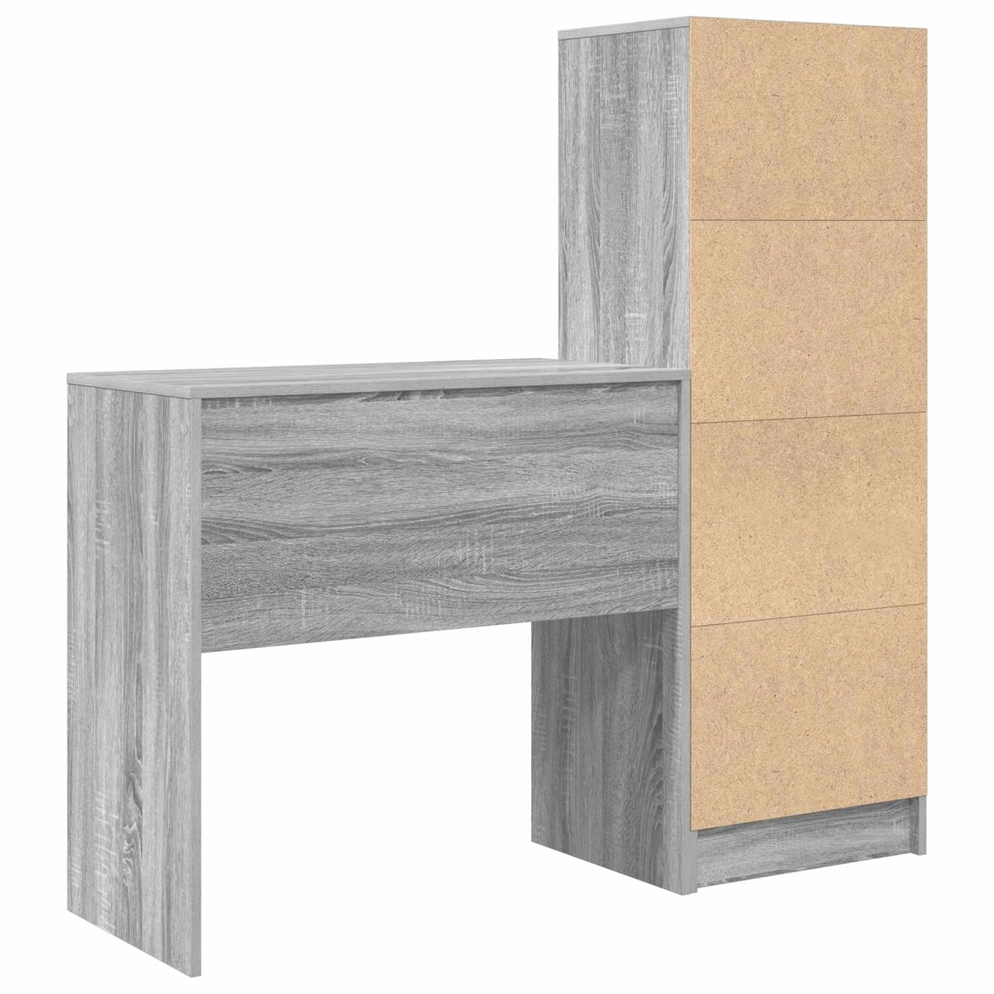 Schreibtisch mit Schubladen mit Regal 2 pcs Graues Sonoma
