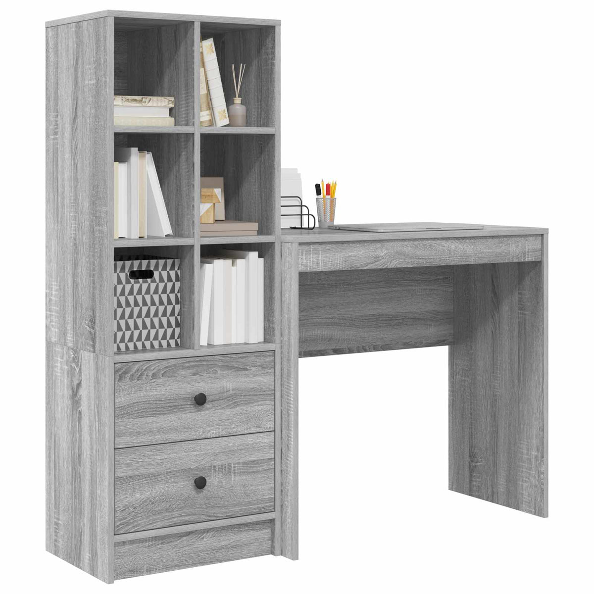 Schreibtisch Graues Sonoma 125,5 x 40 x 127 cm 2 stk.