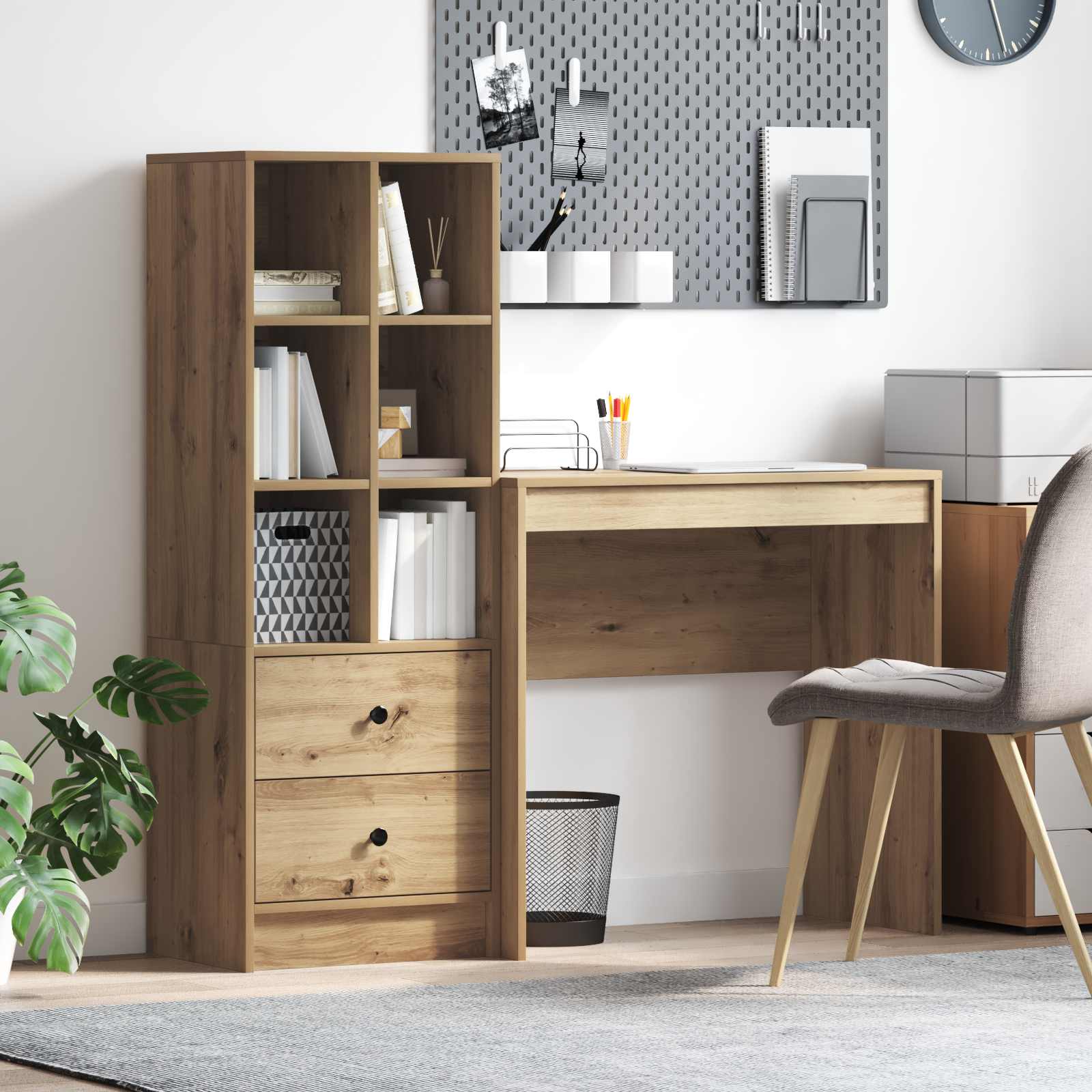 Schreibtisch Artisan-Eiche 125,5 x 40 x 127 cm 2 Stk.