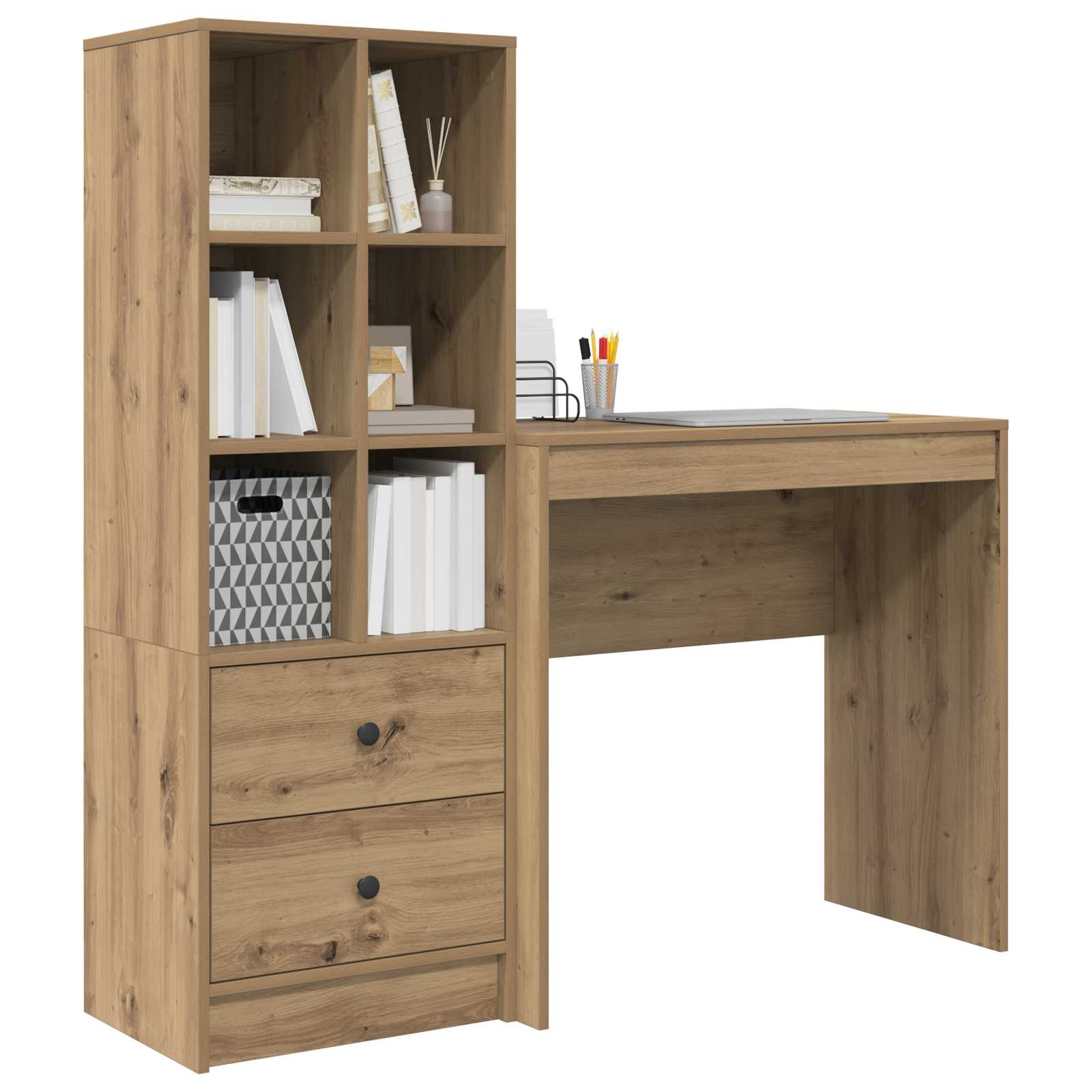 Schreibtisch Artisan-Eiche 125,5 x 40 x 127 cm 2 Stk.