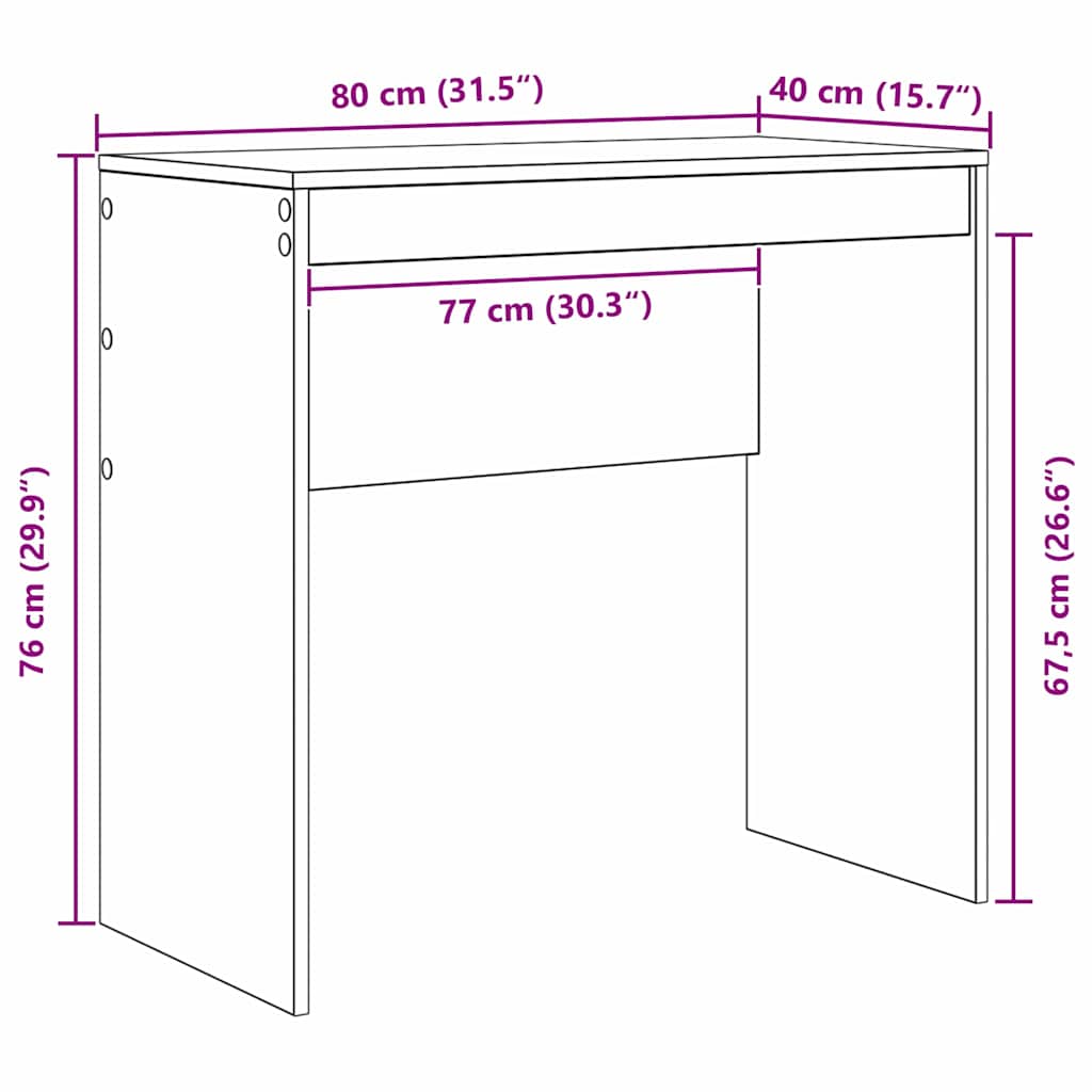 Schreibtisch Artisan-Eiche 125,5 x 40 x 127 cm 2 Stk.