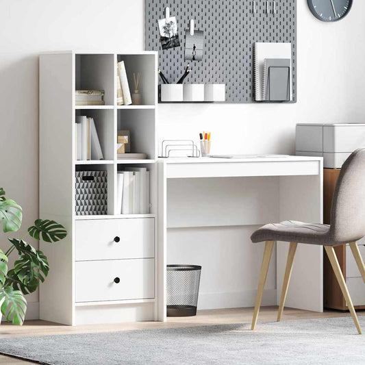 Schreibtisch mit Stauraum mit Regal 2 pcs Weiß 90 x 40 x 76 cm