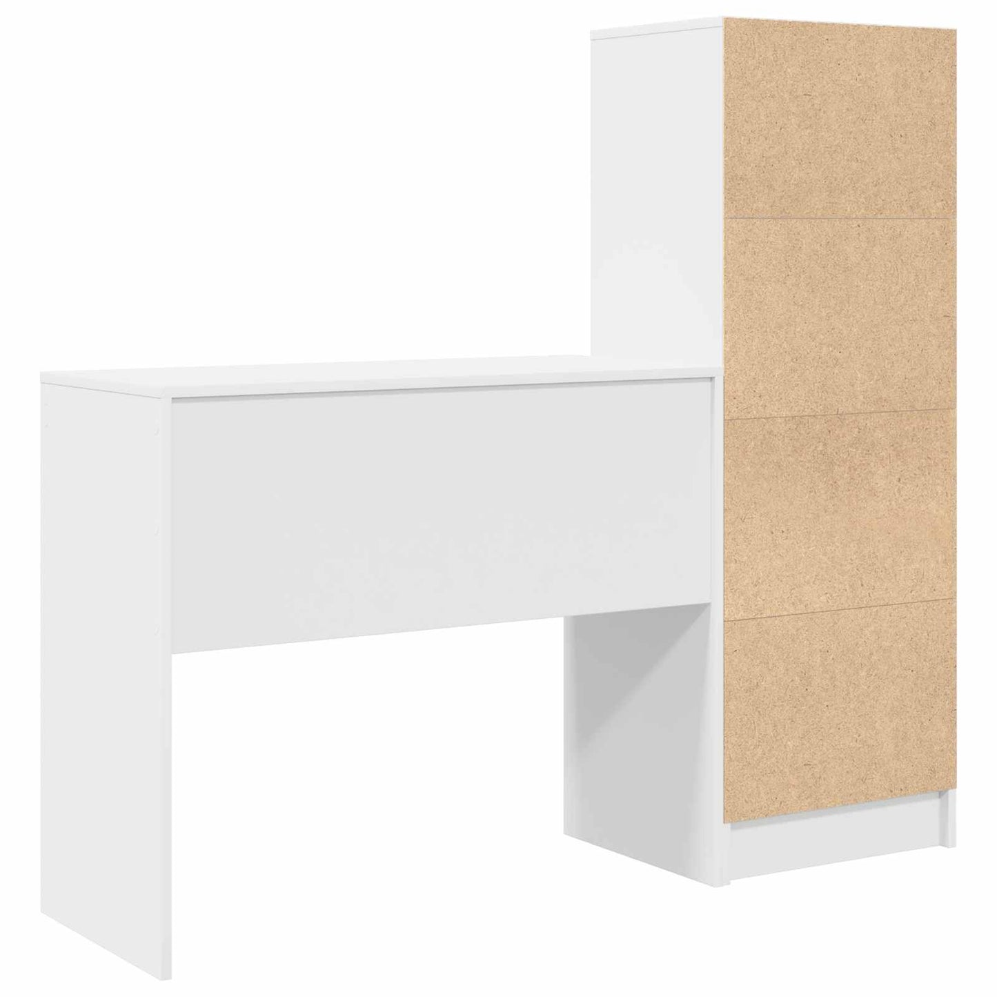 Schreibtisch mit Schubladen mit Regal mit Speicher 2 pcs Weiß