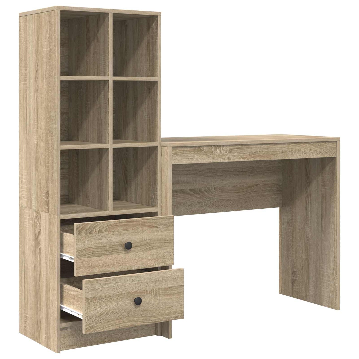 Schreibtisch mit Schubladen mit Regal 2 pcs Sonoma-Eiche