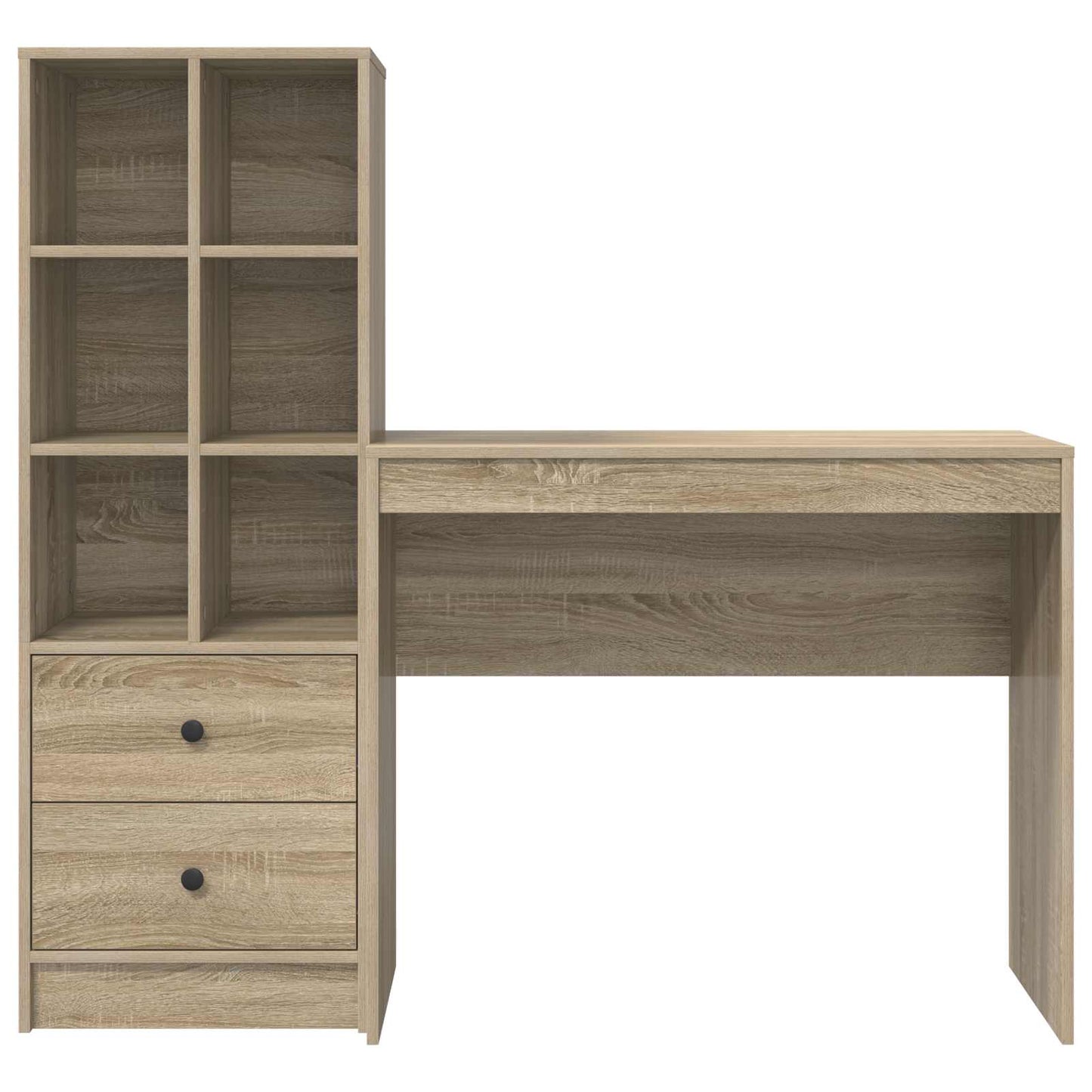 Schreibtisch mit Schubladen mit Regal 2 pcs Sonoma-Eiche