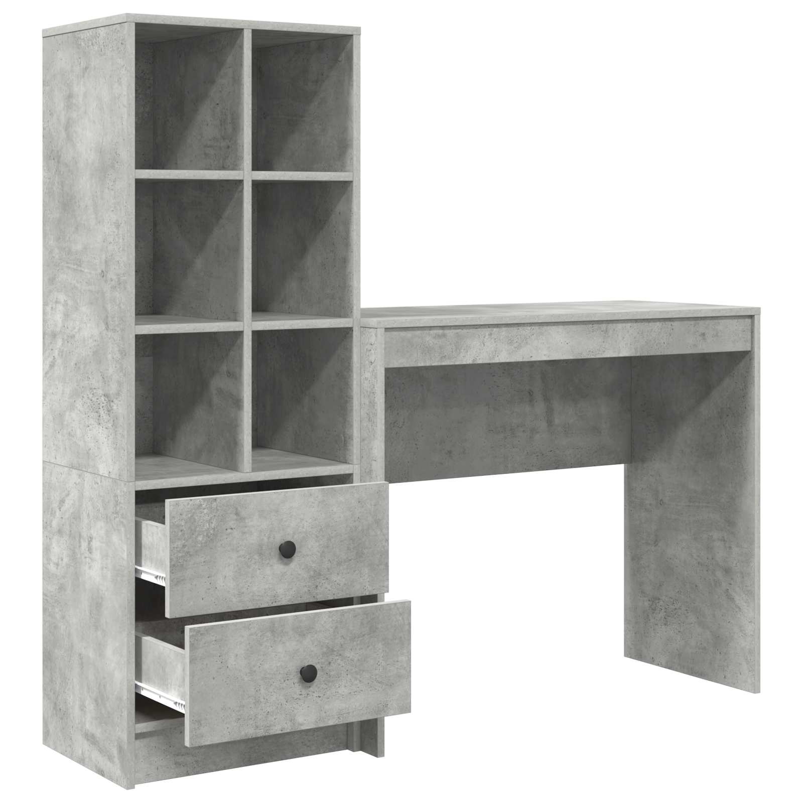Schreibtisch Beton Grau 135,5 x 40 x 127 cm 2 stk.