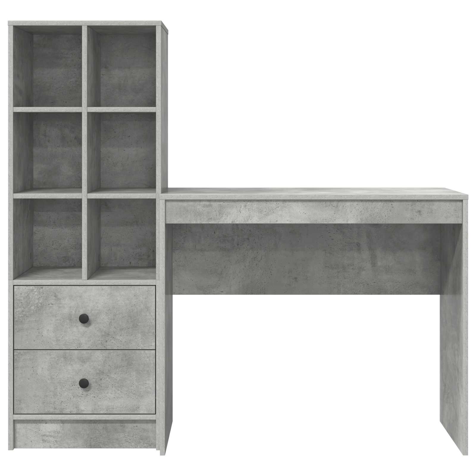 Schreibtisch Beton Grau 135,5 x 40 x 127 cm 2 stk.