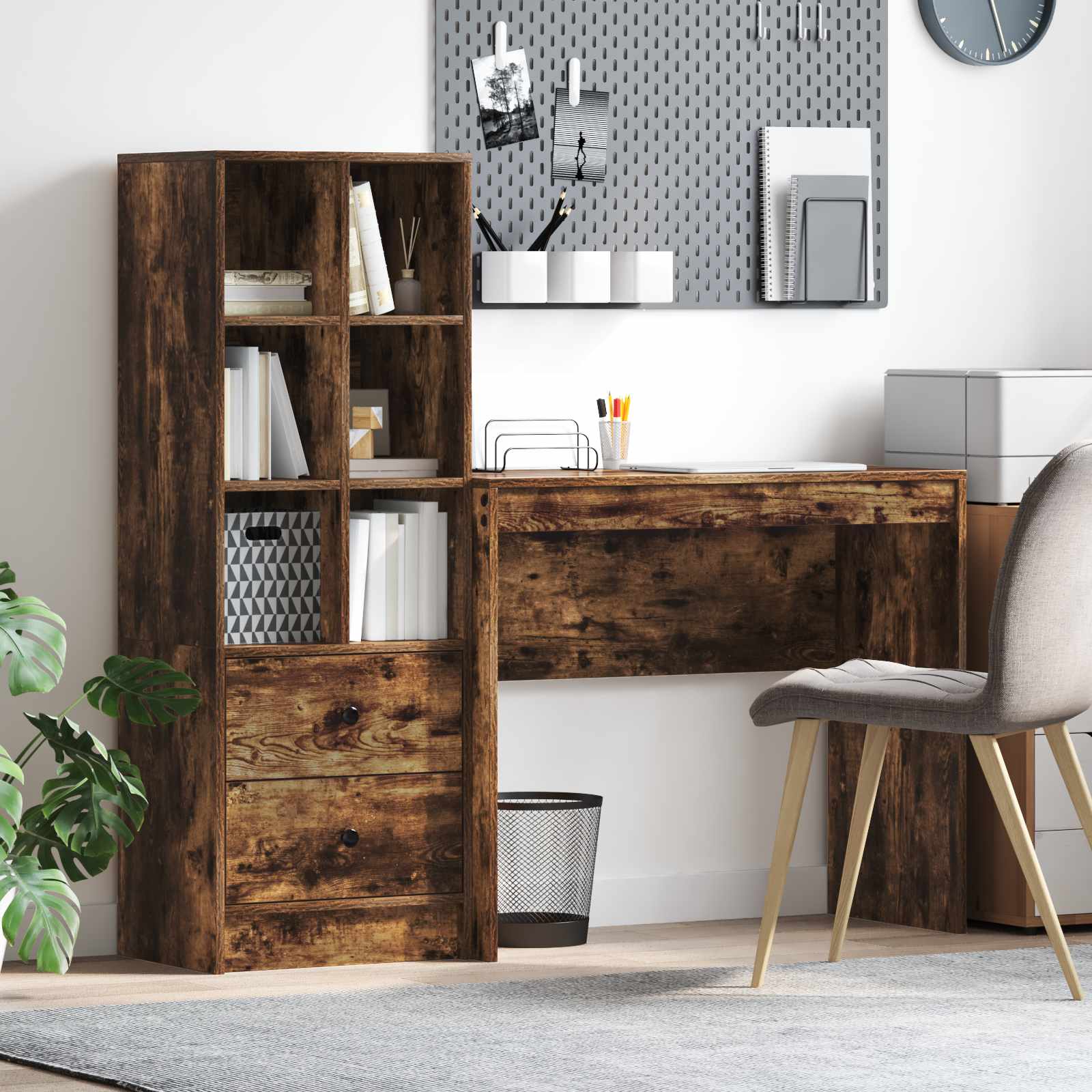 Schreibtisch Geräucherte Eiche 135,5 x 40 x 127 cm 2 stk.