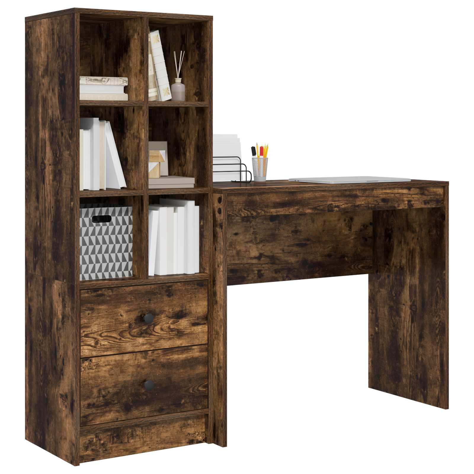 Schreibtisch Geräucherte Eiche 135,5 x 40 x 127 cm 2 stk.