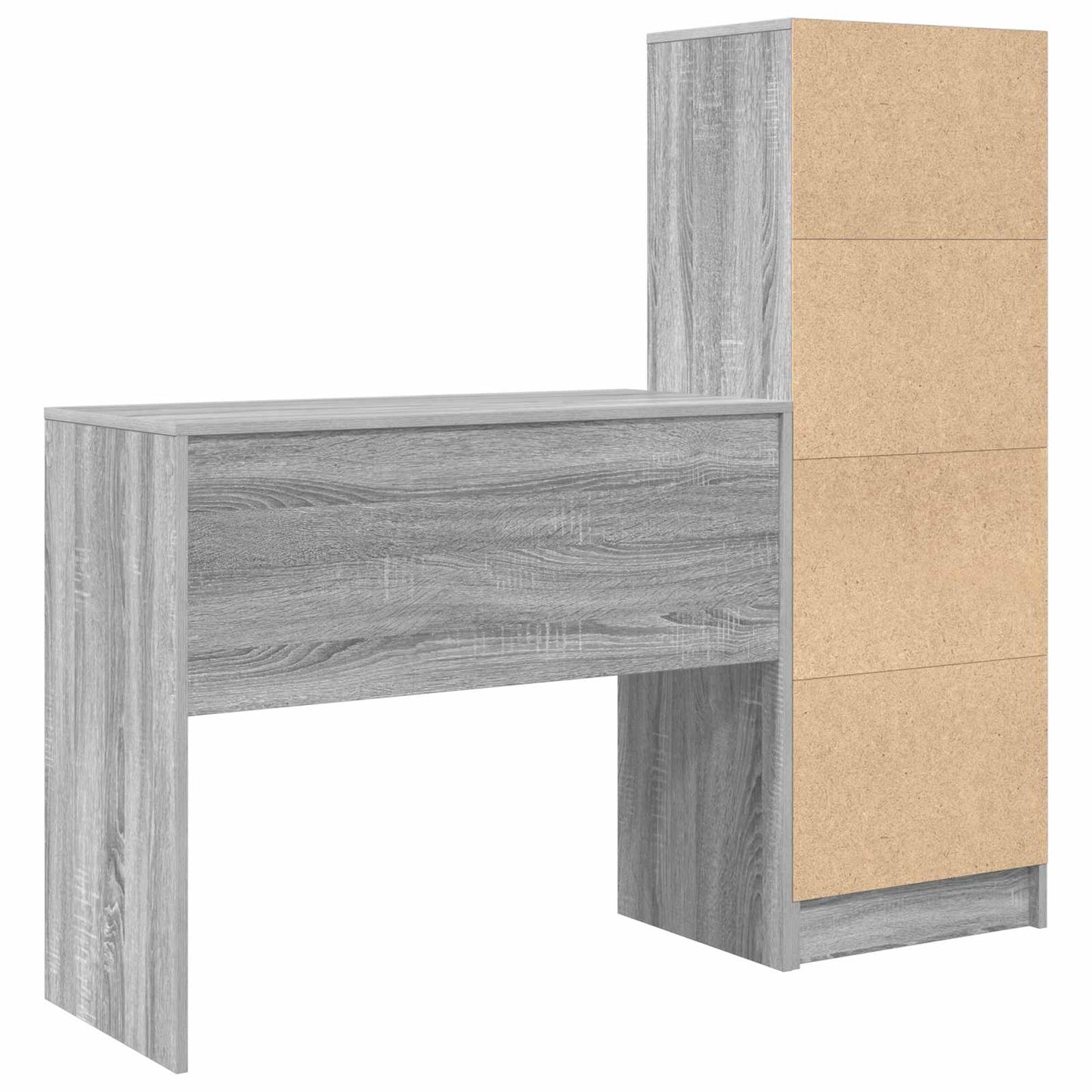 Schreibtisch mit Schubladen mit Regal 2 pcs Graues Sonoma