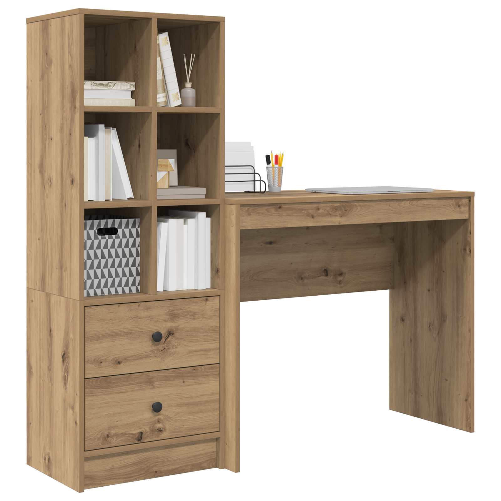Schreibtisch Artisan-Eiche 135,5 x 40 x 127 cm 2 Stk.