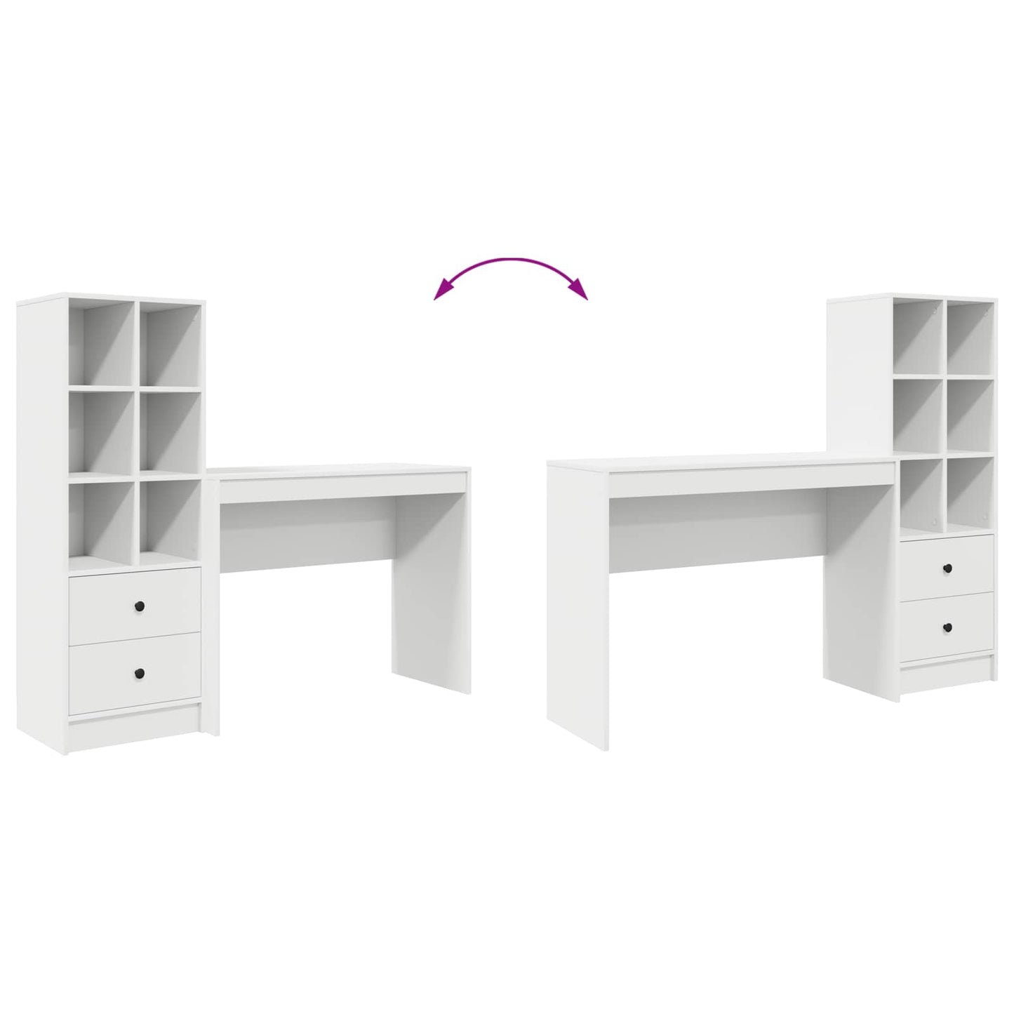 Schreibtisch Weiß 145,5 x 40 x 127 cm 2 stk.