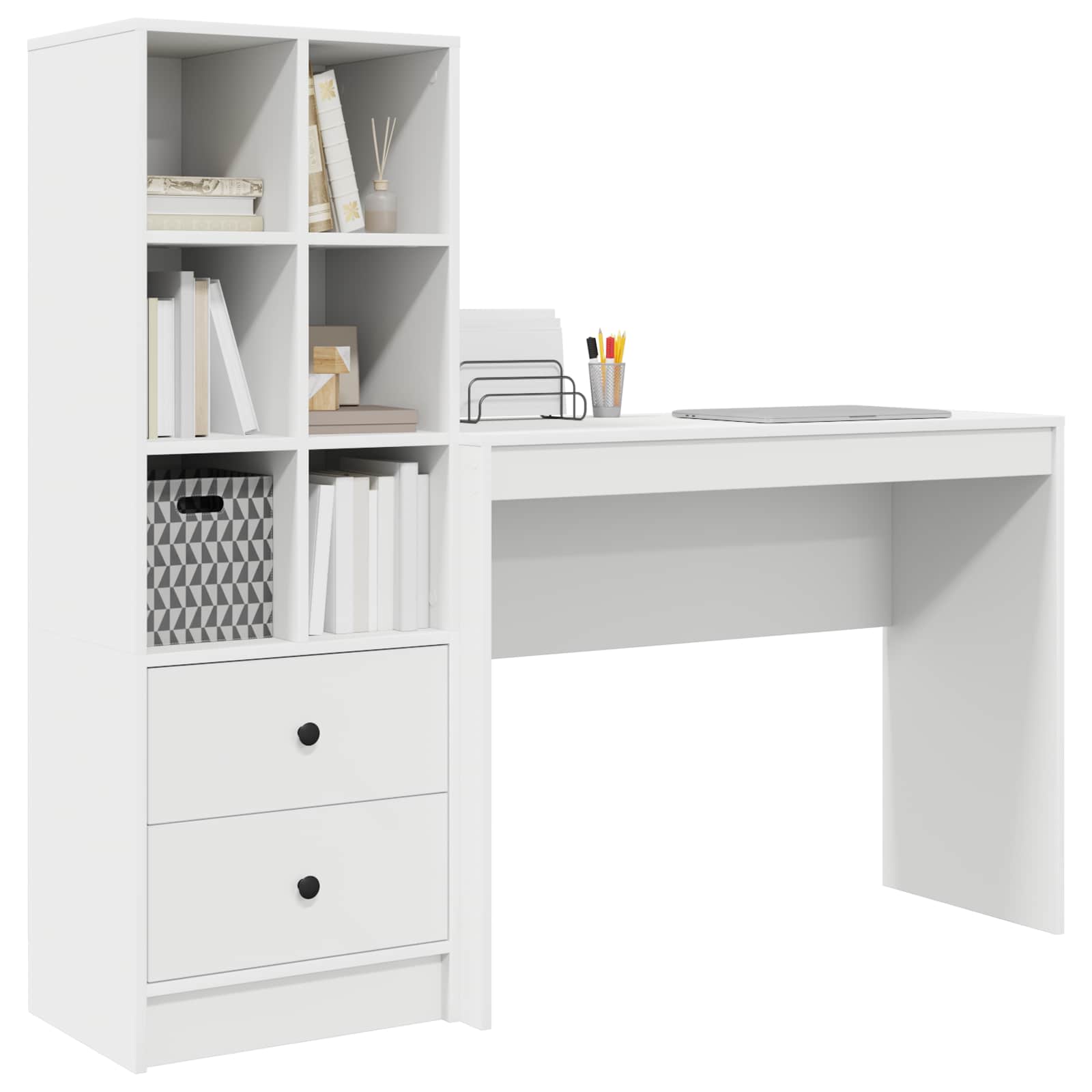 Schreibtisch Weiß 145,5 x 40 x 127 cm 2 stk.