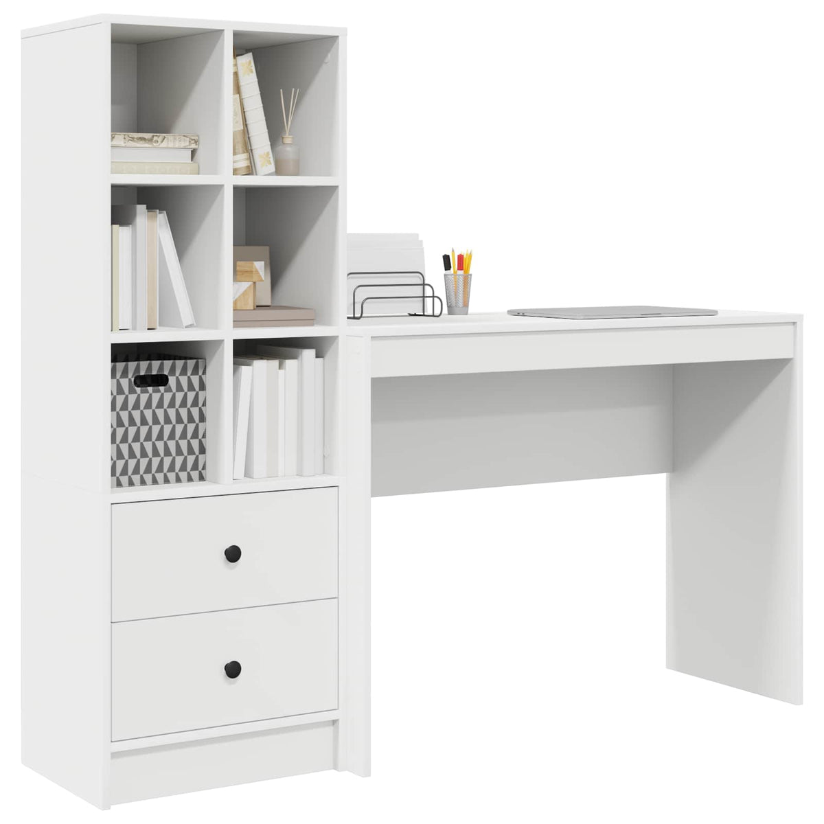 Schreibtisch Weiß 145,5 x 40 x 127 cm 2 stk.