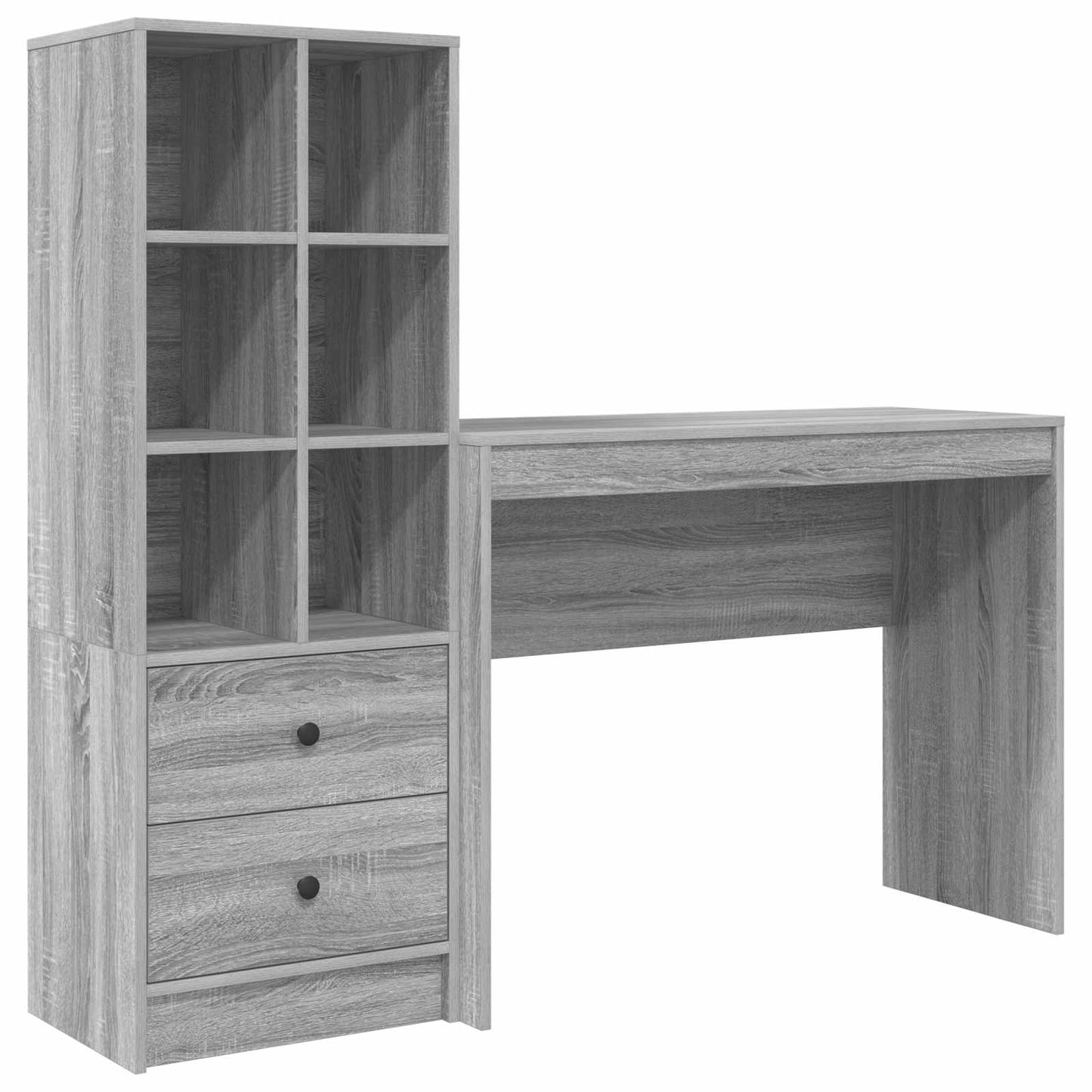 Schreibtisch mit Schubladen mit Regal 2 pcs Graues Sonoma