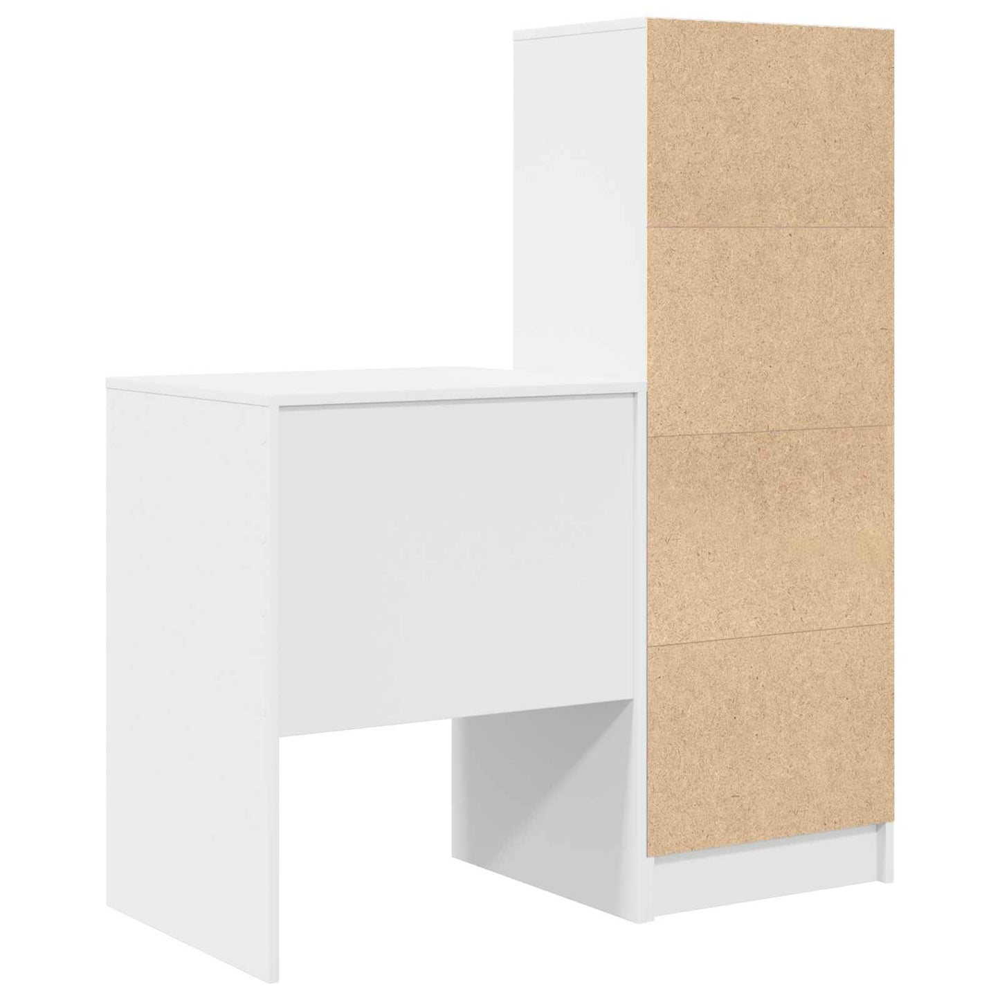 Schreibtisch mit Schubladen mit Regal mit Speicher 2 pcs Weiß
