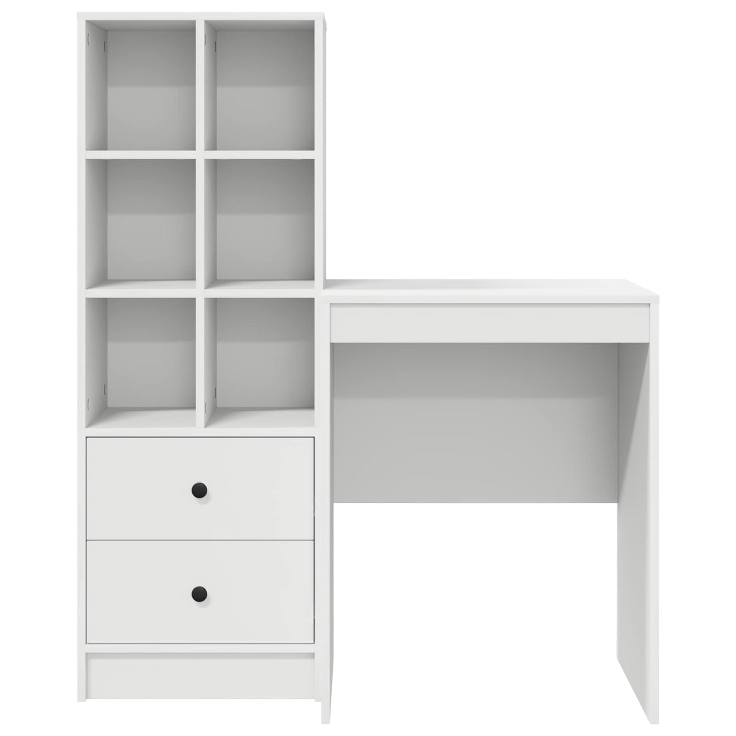 Schreibtisch mit Schubladen mit Regal mit Speicher 2 pcs Weiß