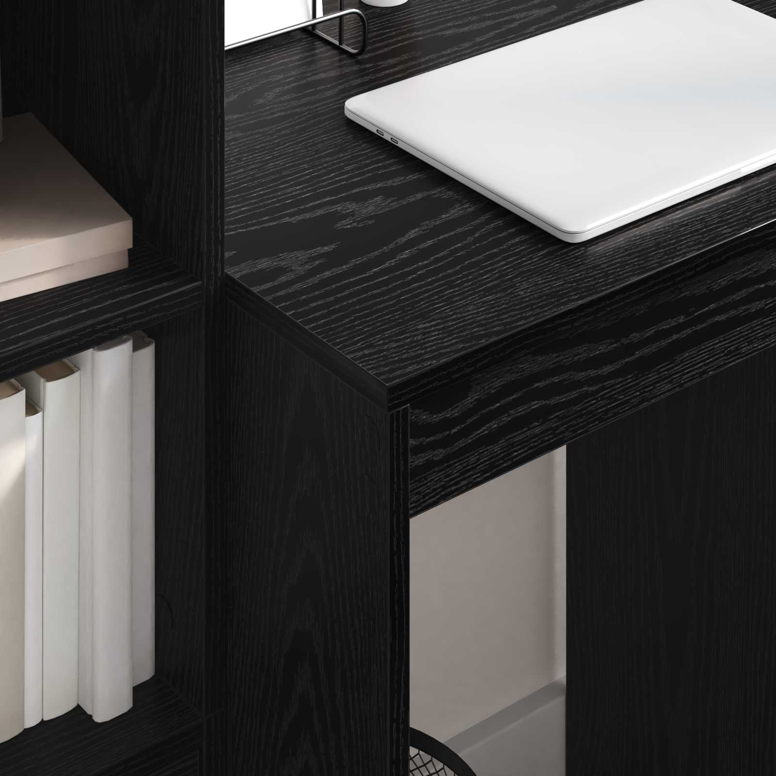 Schreibtisch mit Schubladen 2 pcs Schwarz Eichen-Optik