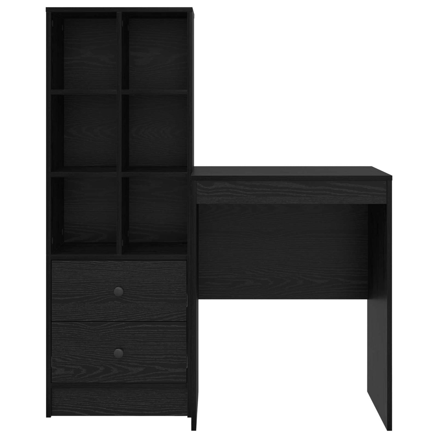 Schreibtisch mit Schubladen 2 pcs Schwarz Eichen-Optik