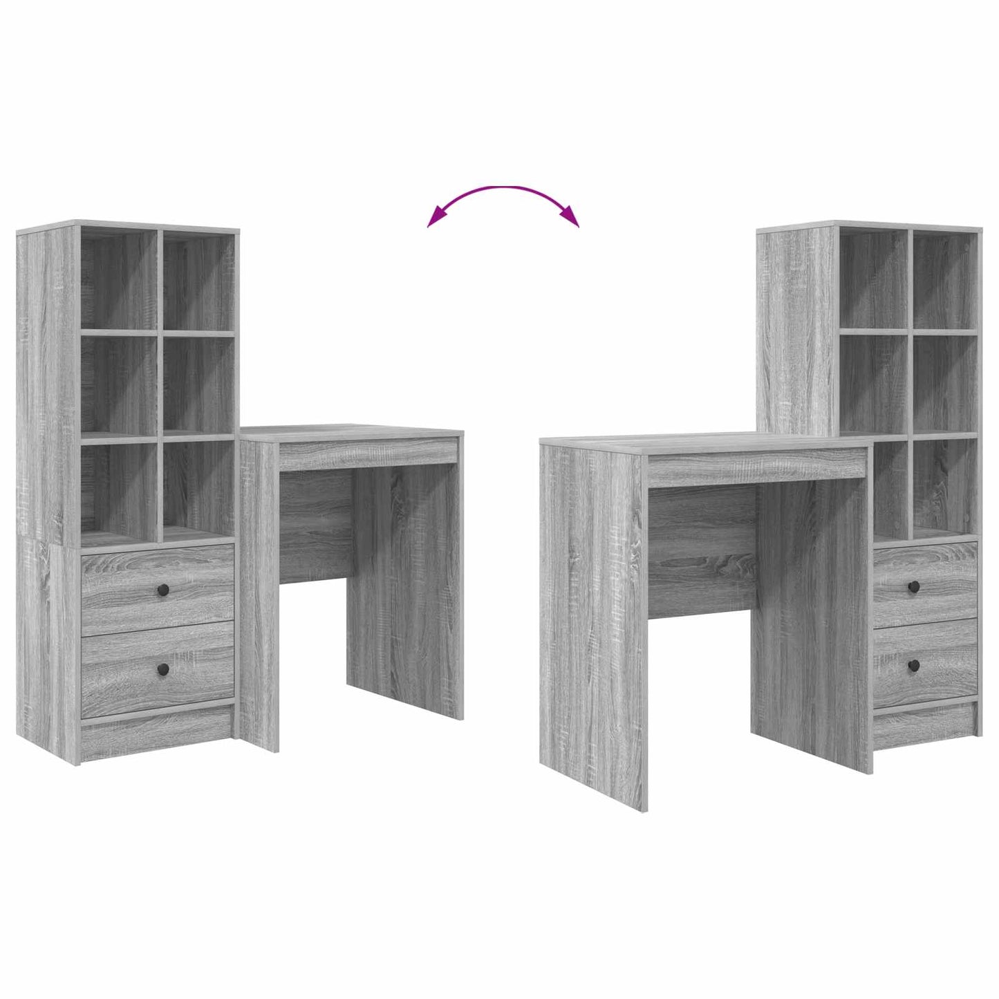 Schreibtisch Graues Sonoma 105,5 x 50 x 127 cm 2 stk.