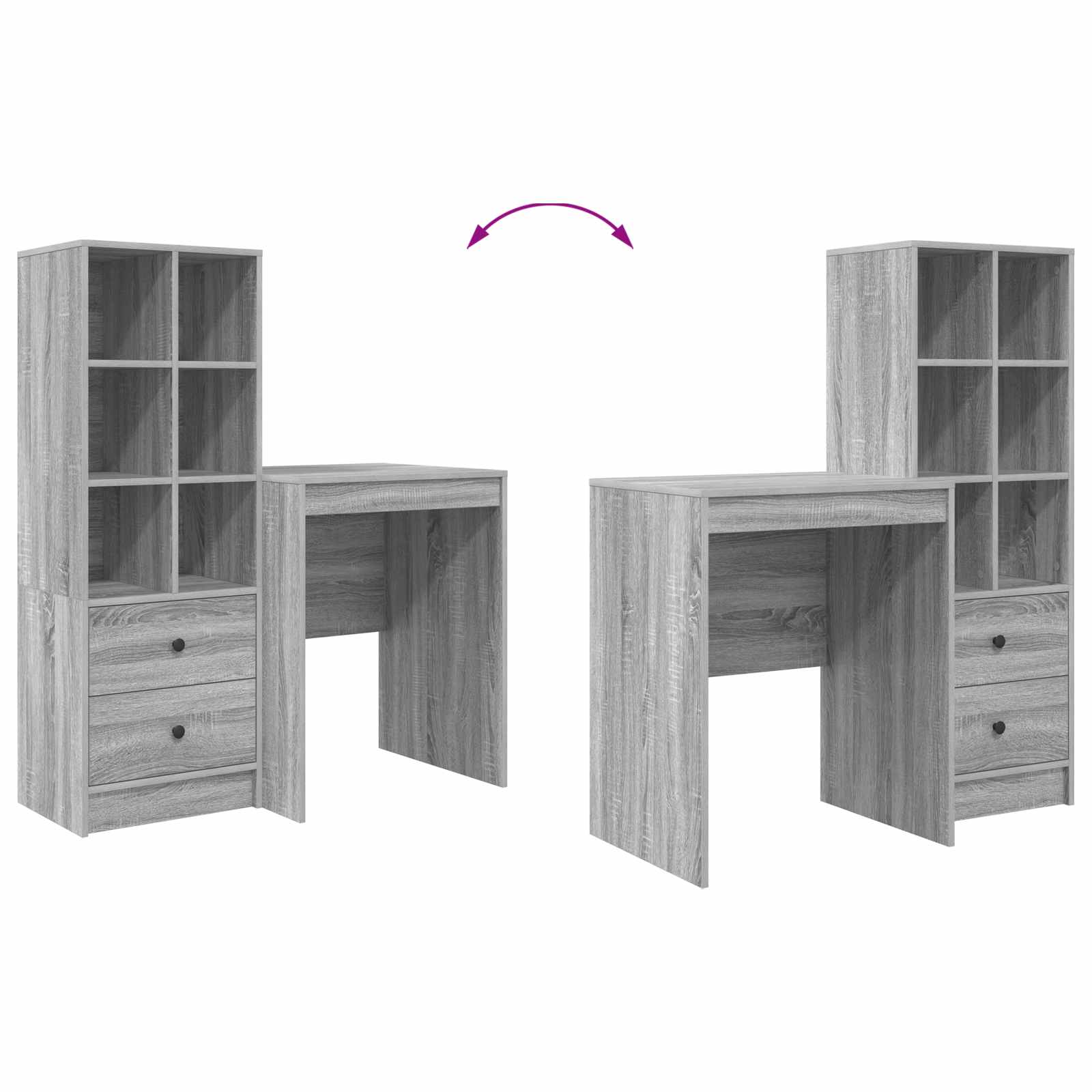 Schreibtisch Graues Sonoma 105,5 x 50 x 127 cm 2 stk.