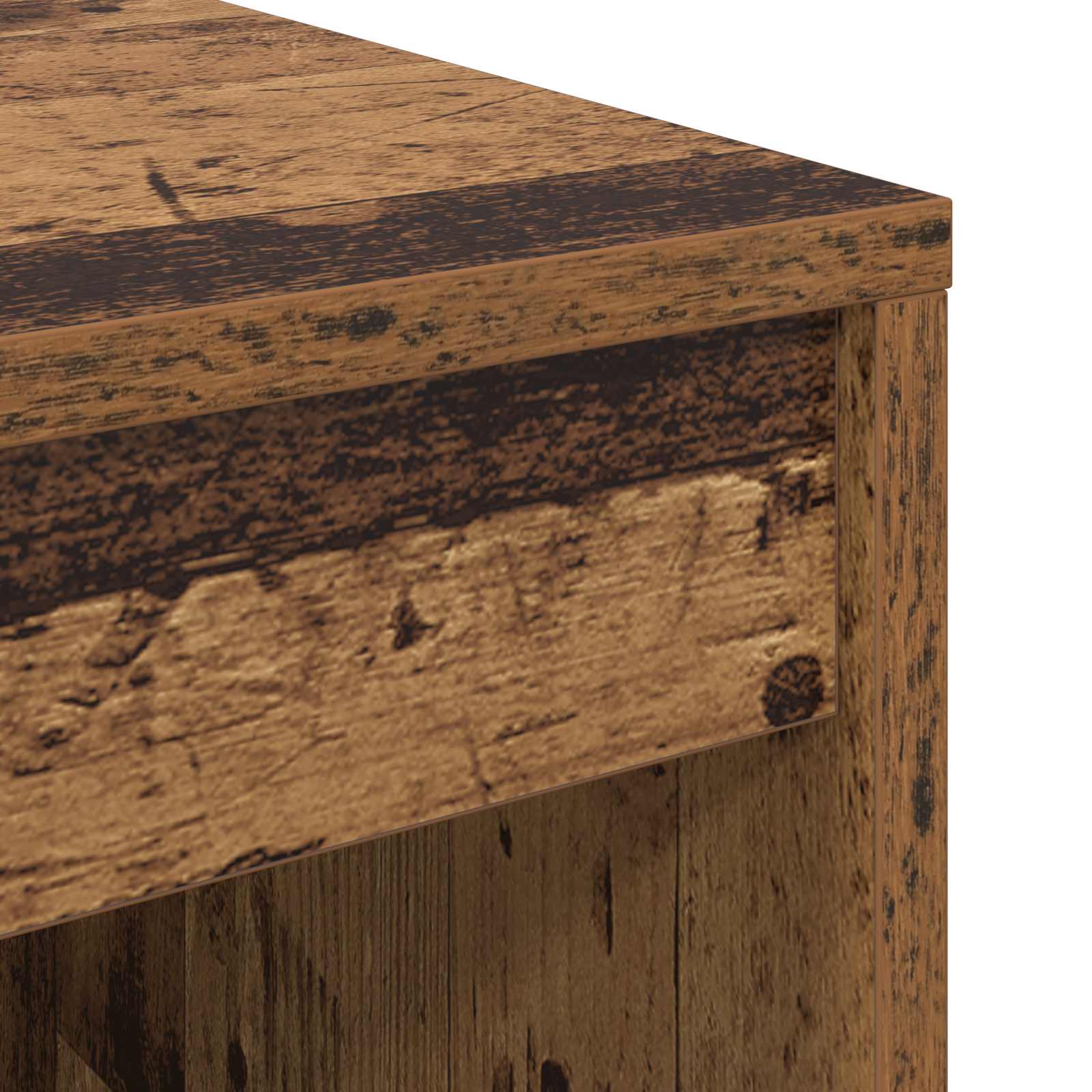 Schreibtisch mit Schubladen mit Regal 2 pcs Altholz