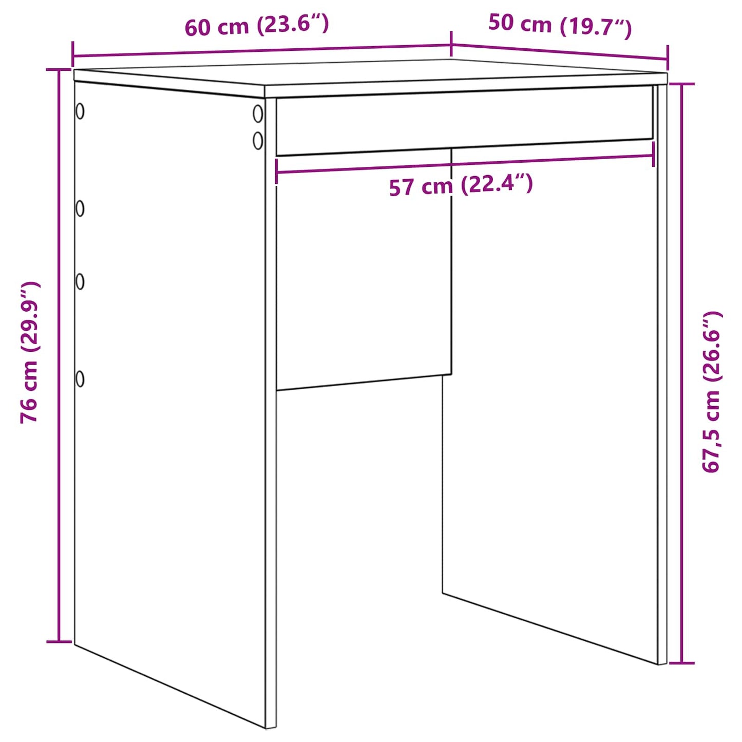 Schreibtisch Altholz 105,5 x 50 x 127 cm 2 stk.