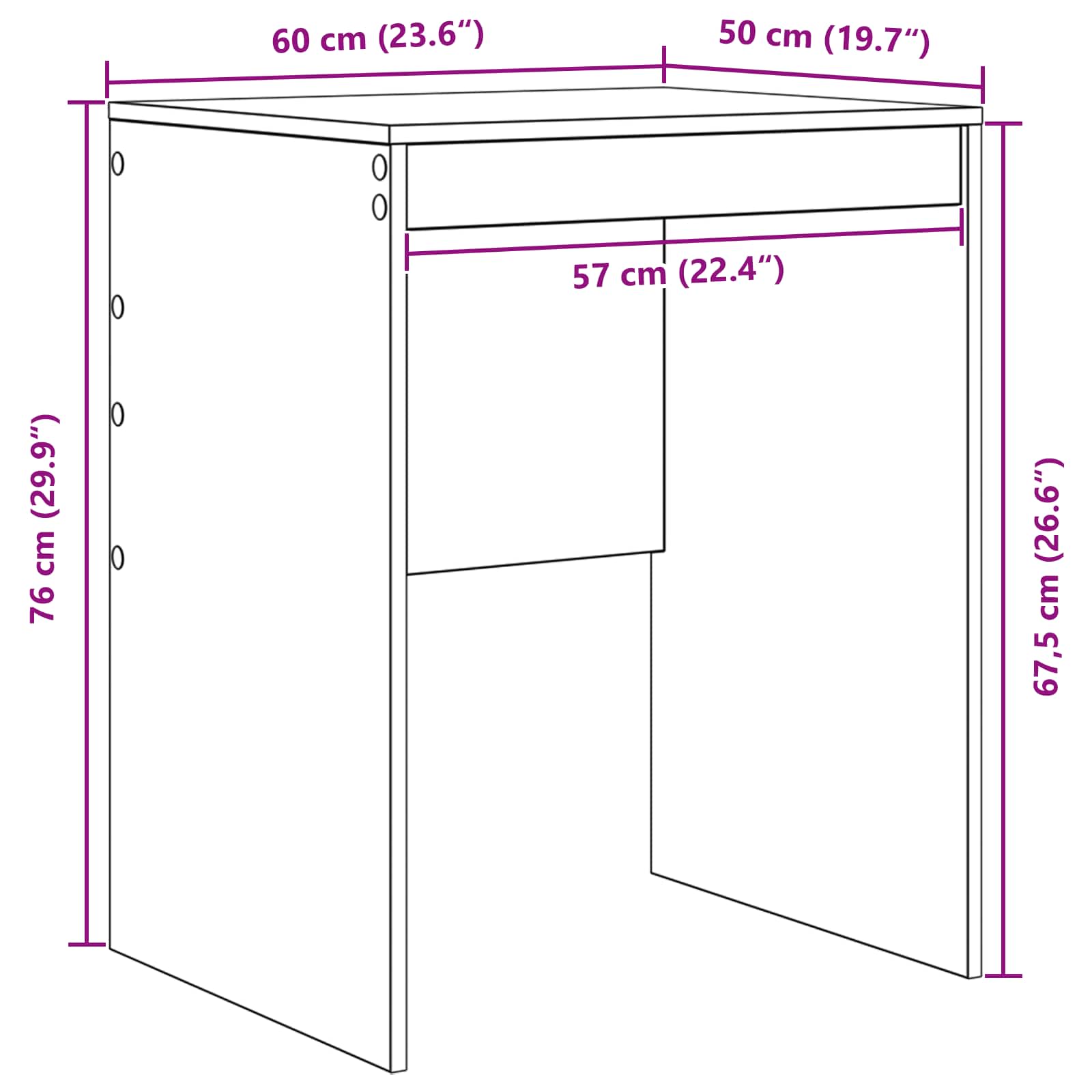 Schreibtisch Altholz 105,5 x 50 x 127 cm 2 stk.
