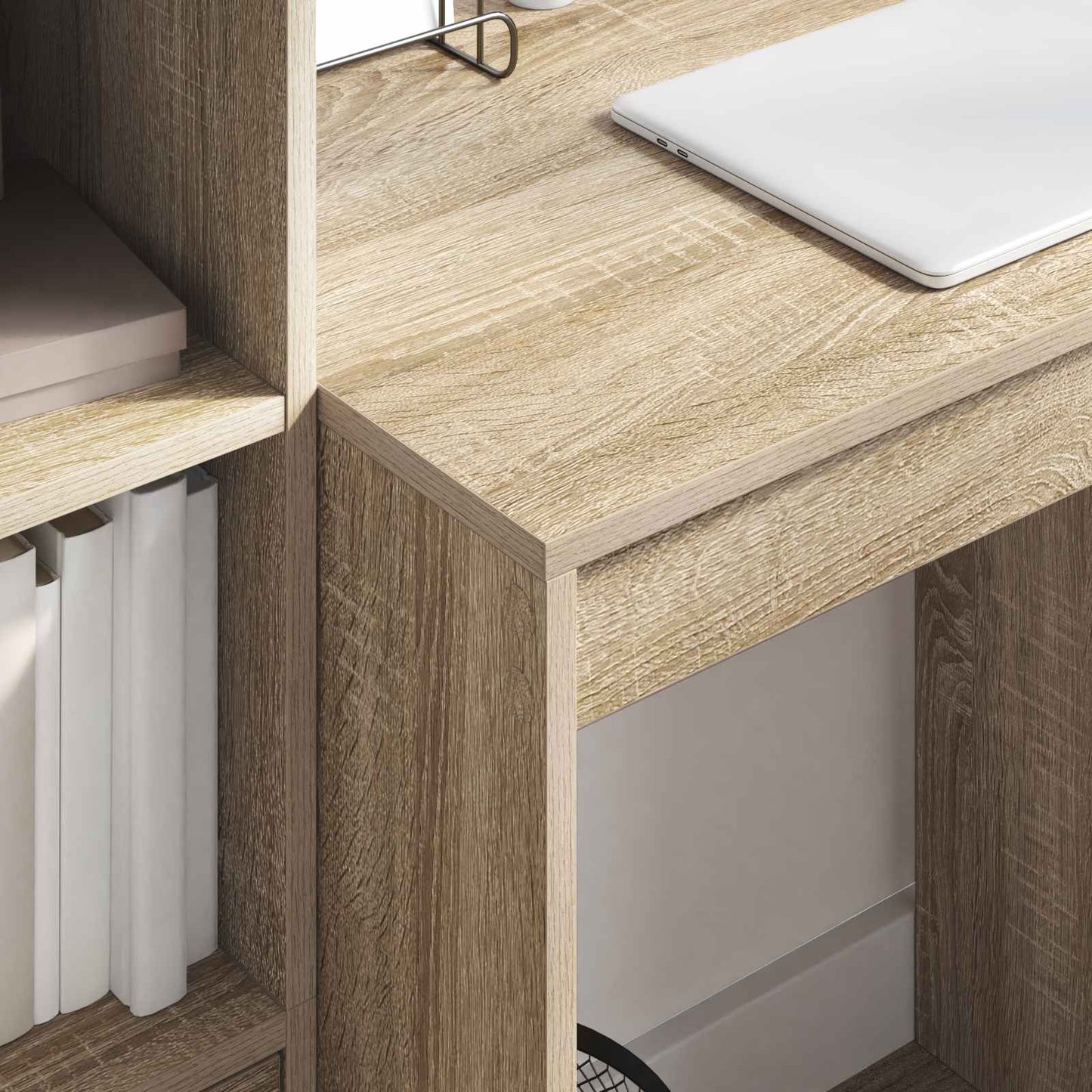 Schreibtisch mit Schubladen mit Regal 2 pcs Sonoma-Eiche