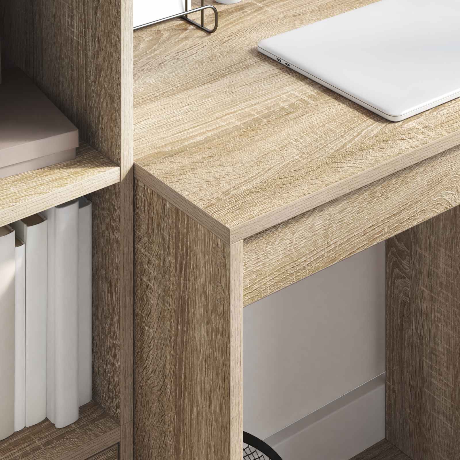 Schreibtisch mit Schubladen mit Regal 2 pcs Sonoma-Eiche