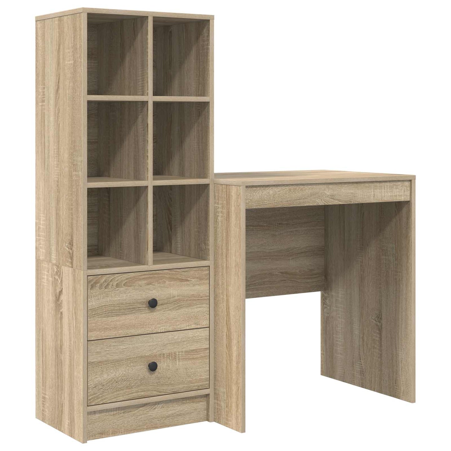 Schreibtisch mit Schubladen mit Regal 2 pcs Sonoma-Eiche