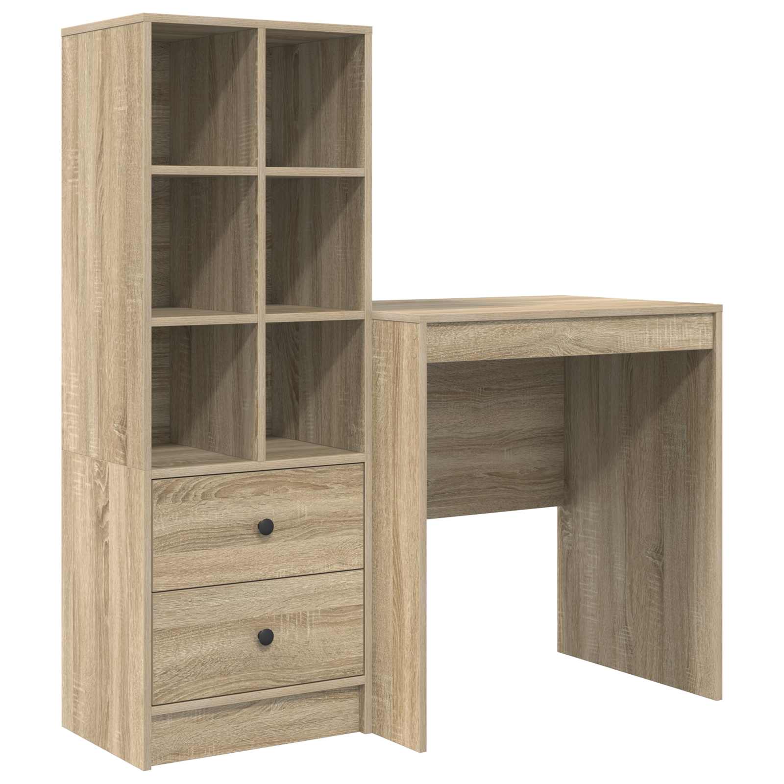 Schreibtisch mit Schubladen mit Regal 2 pcs Sonoma-Eiche