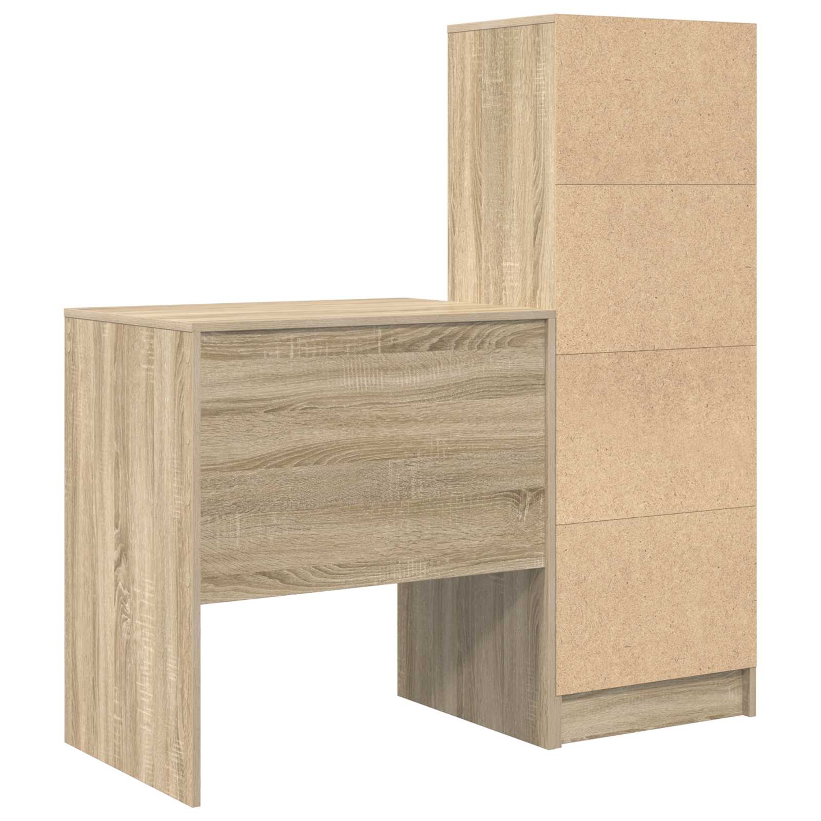 Schreibtisch mit Schubladen mit Regal 2 pcs Sonoma-Eiche