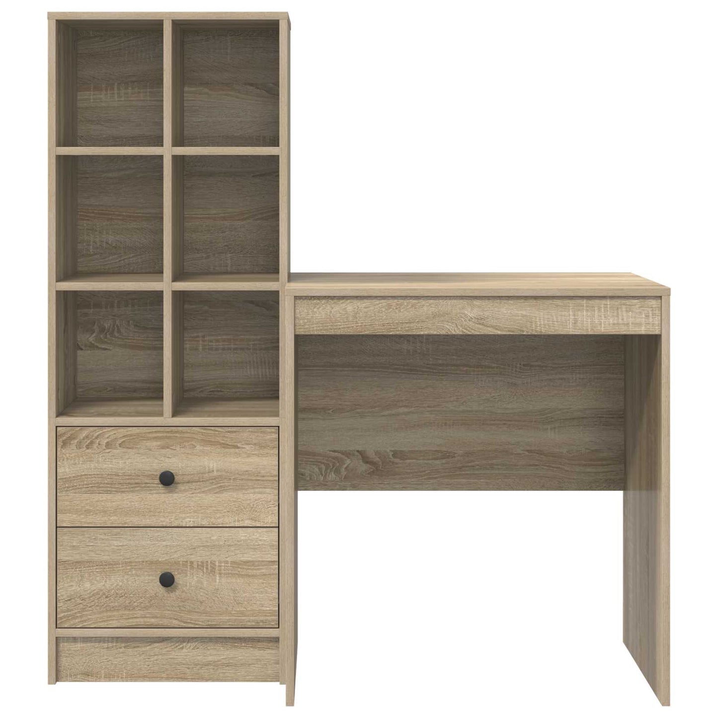 Schreibtisch mit Schubladen mit Regal 2 pcs Sonoma-Eiche