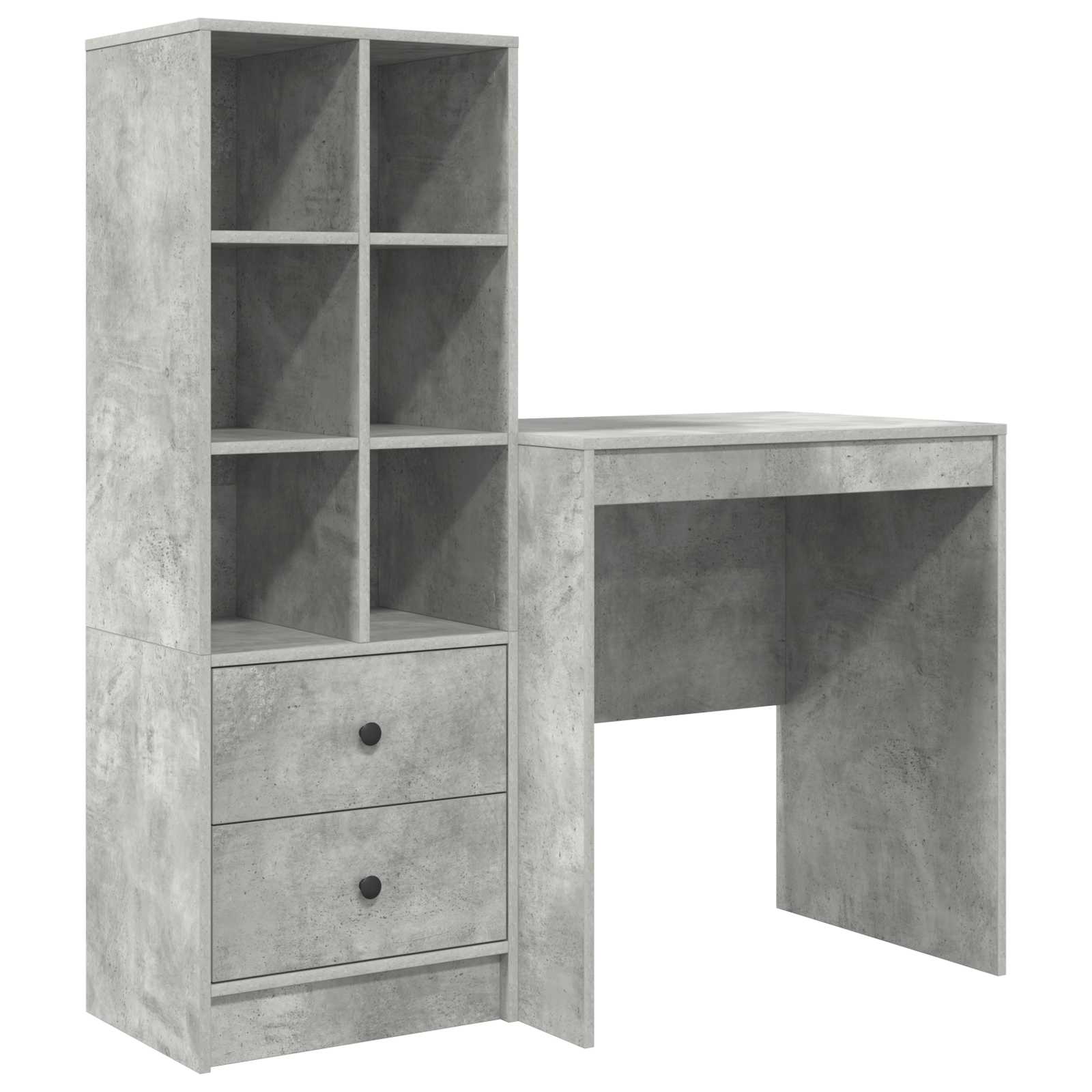Schreibtisch Beton Grau 115,5 x 50 x 127 cm 2 stk.