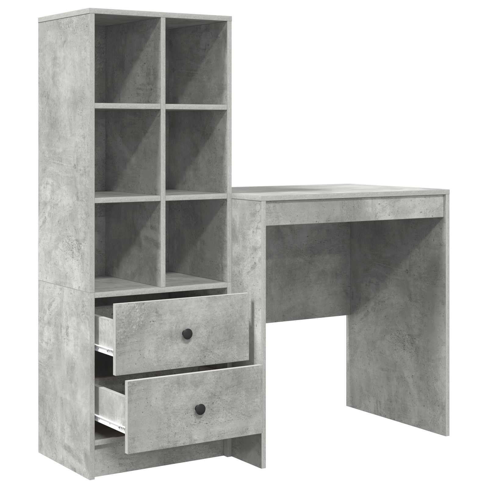 Schreibtisch Beton Grau 115,5 x 50 x 127 cm 2 stk.