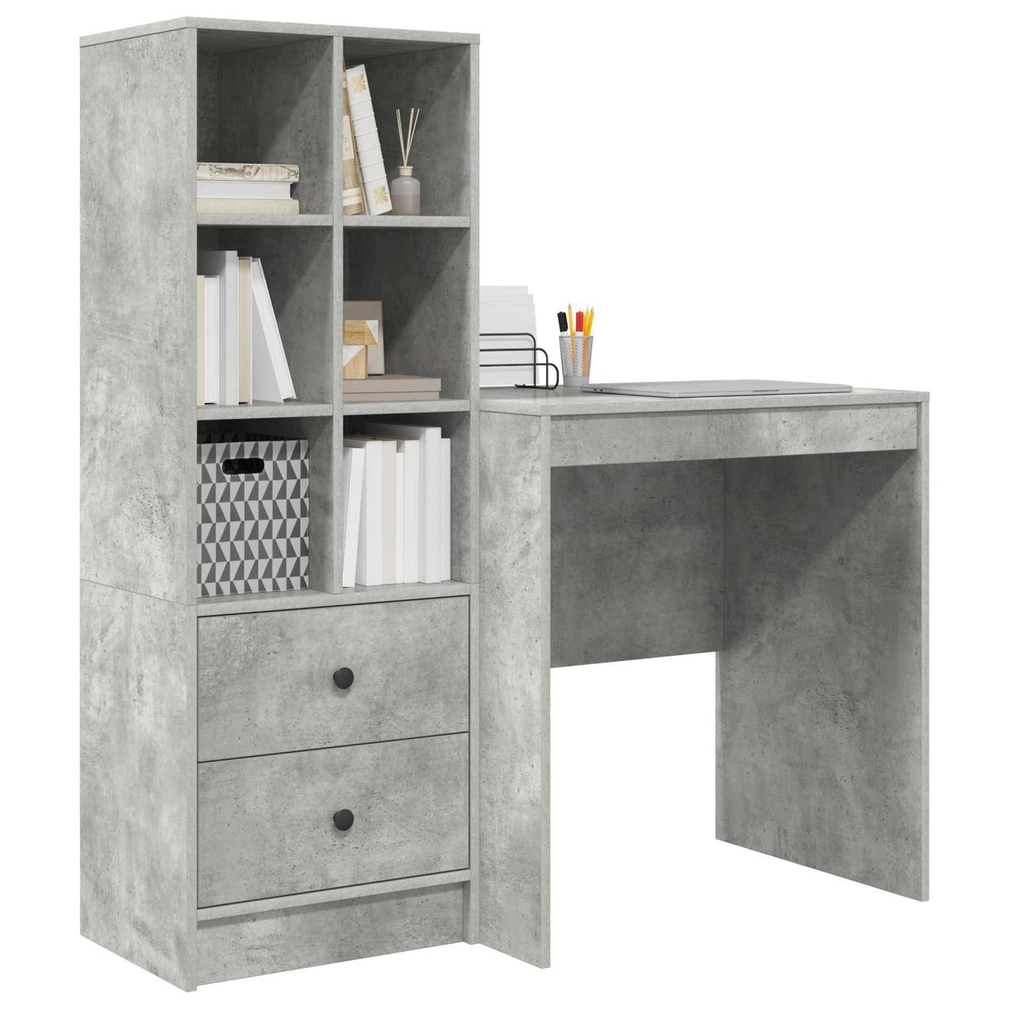 Schreibtisch Beton Grau 115,5 x 50 x 127 cm 2 stk.