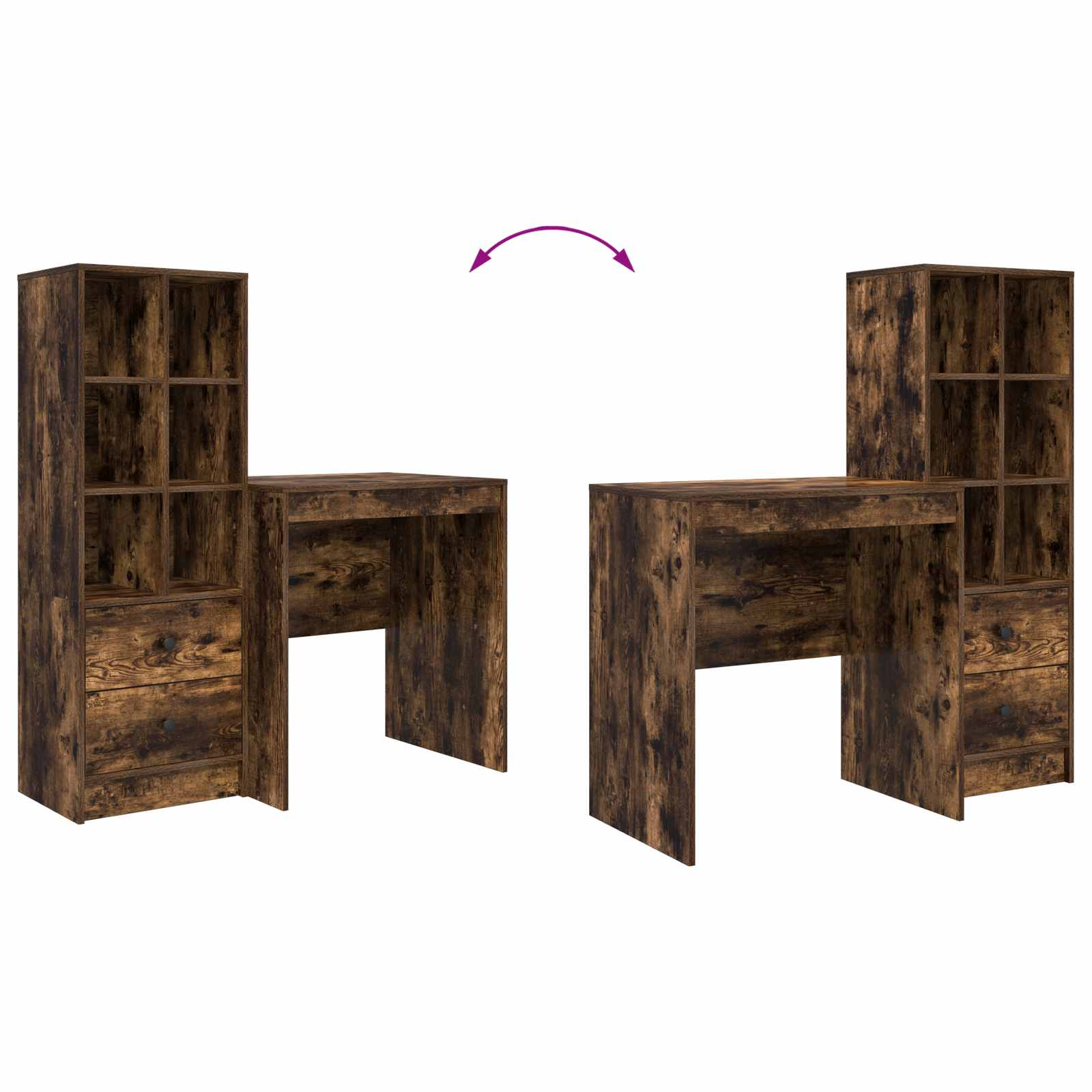 Schreibtisch Geräucherte Eiche 115,5 x 50 x 127 cm 2 stk.