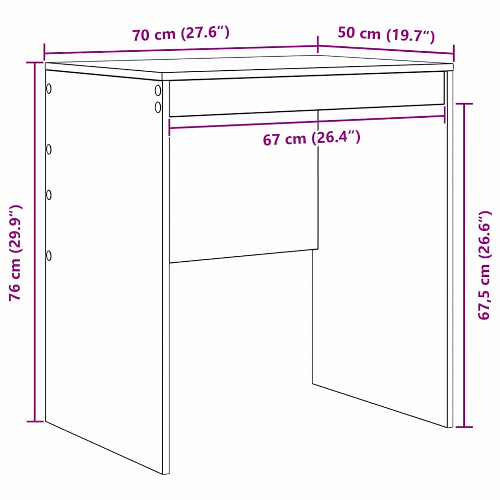 Schreibtisch Geräucherte Eiche 115,5 x 50 x 127 cm 2 stk.