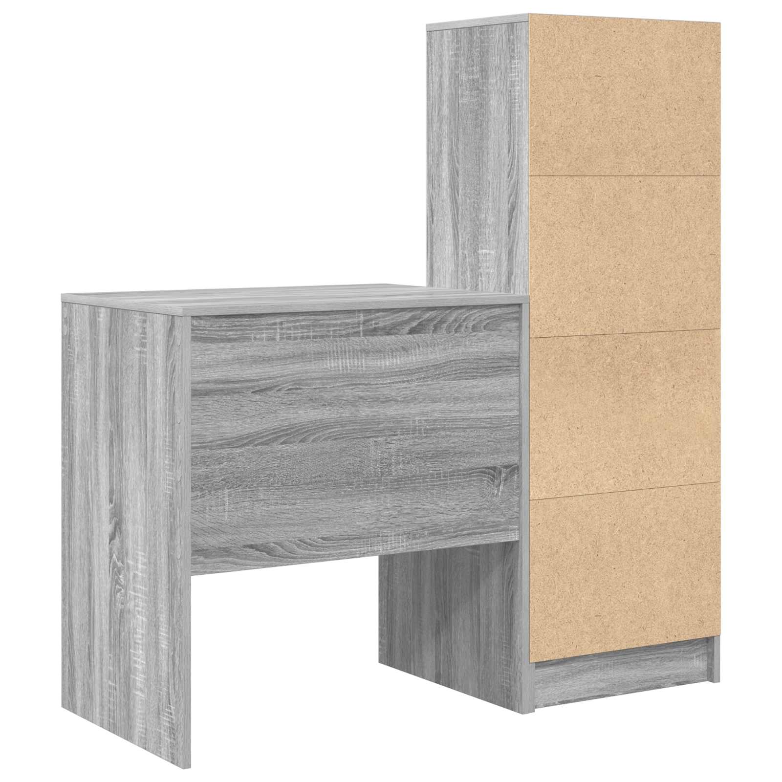 Schreibtisch mit Schubladen mit Regal 2 pcs Graues Sonoma