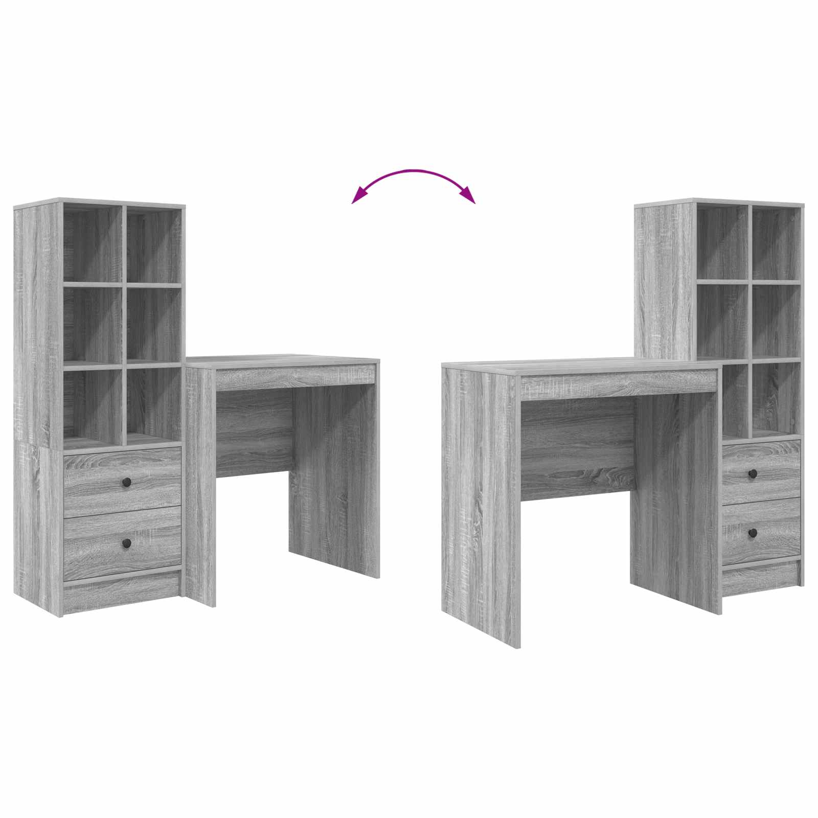 Schreibtisch Graues Sonoma 115,5 x 50 x 127 cm 2 stk.