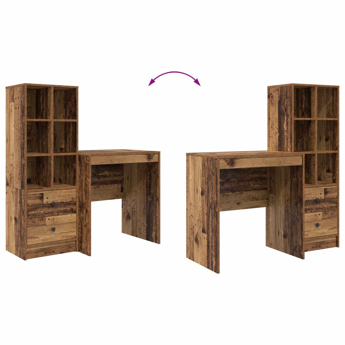 Schreibtisch Altholz 115,5 x 50 x 127 cm 2 stk.
