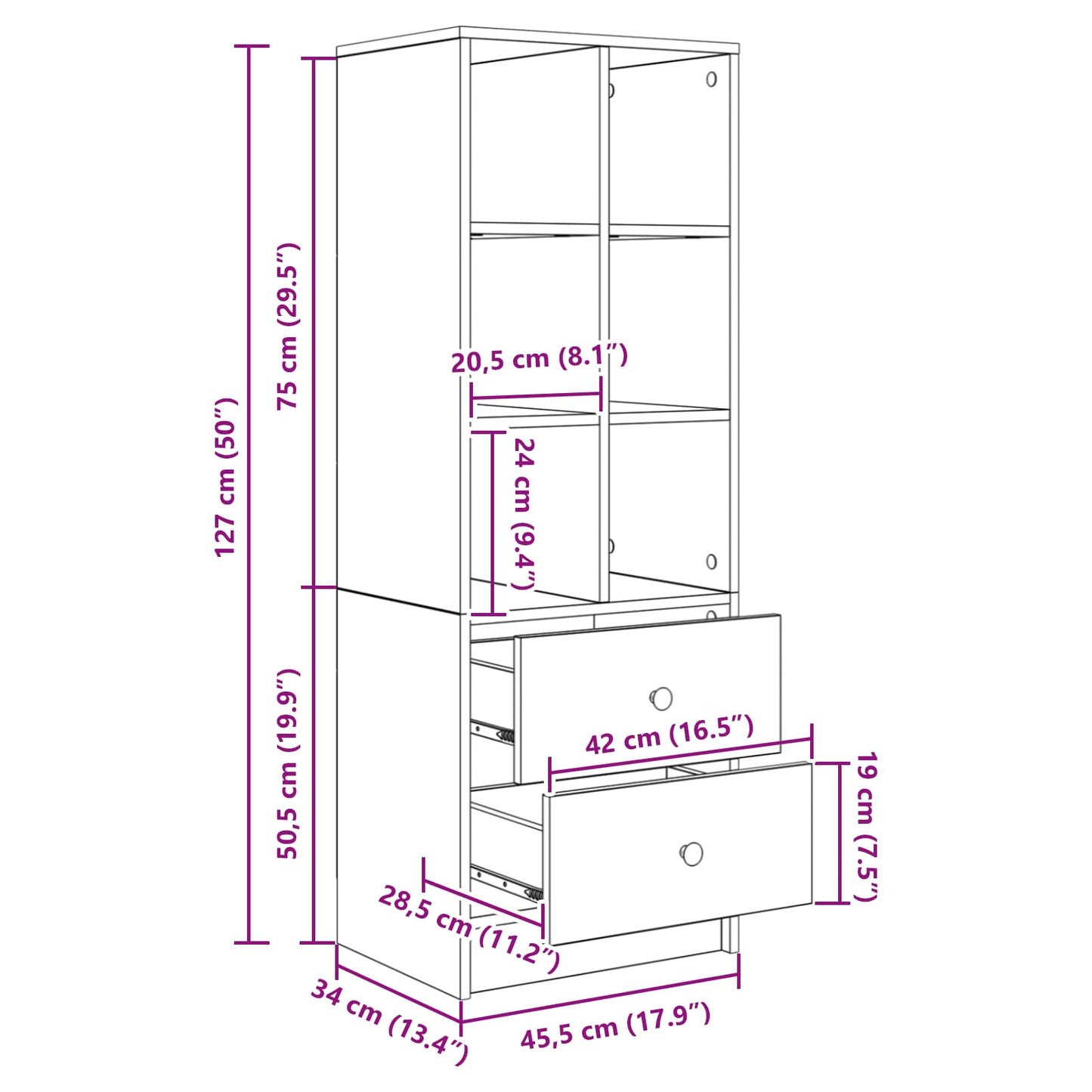 Schreibtisch Artisan-Eiche 115,5 x 50 x 127 cm 2 Stk.