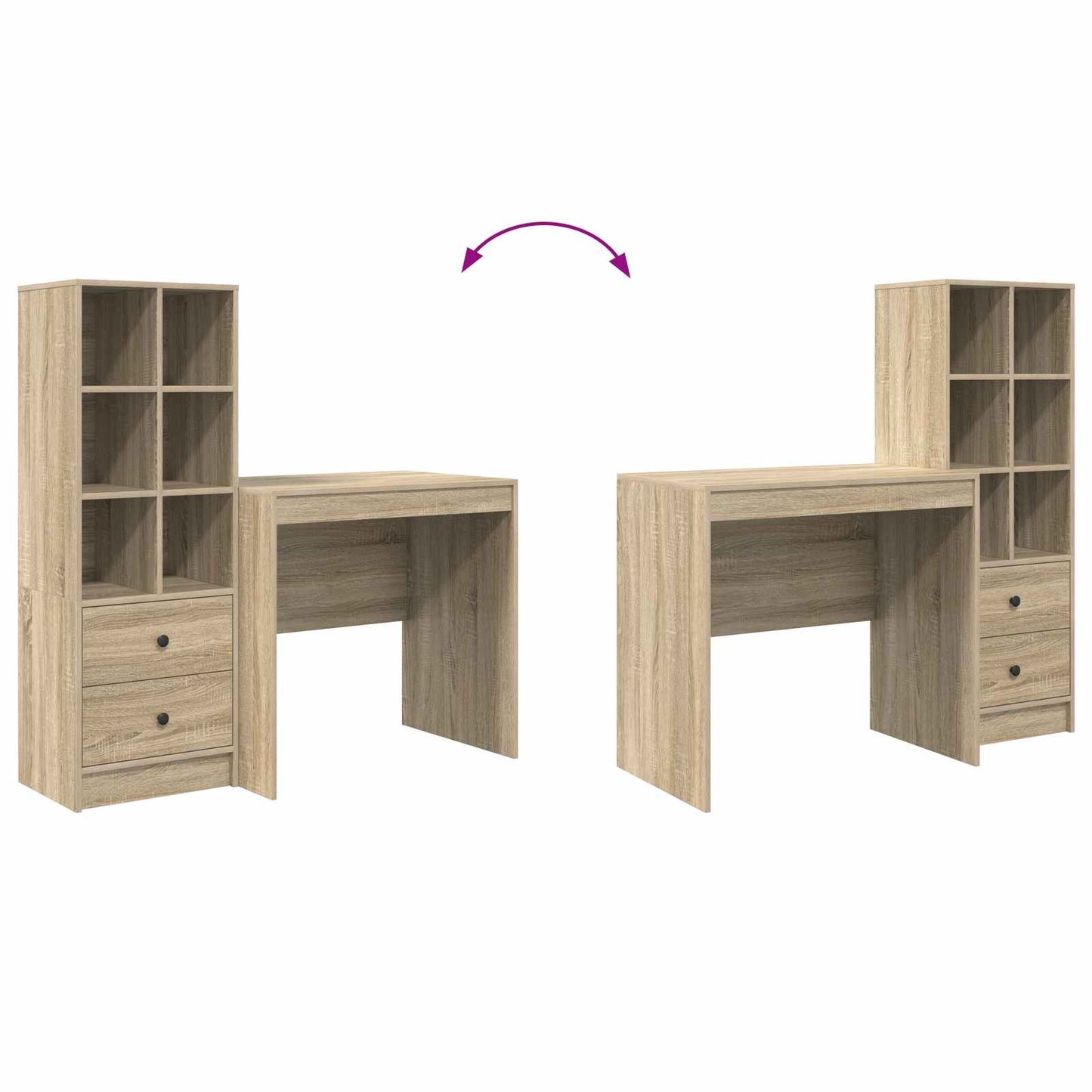 Schreibtisch Sonoma-Eiche 125,5 x 50 x 127 cm 2 stk.