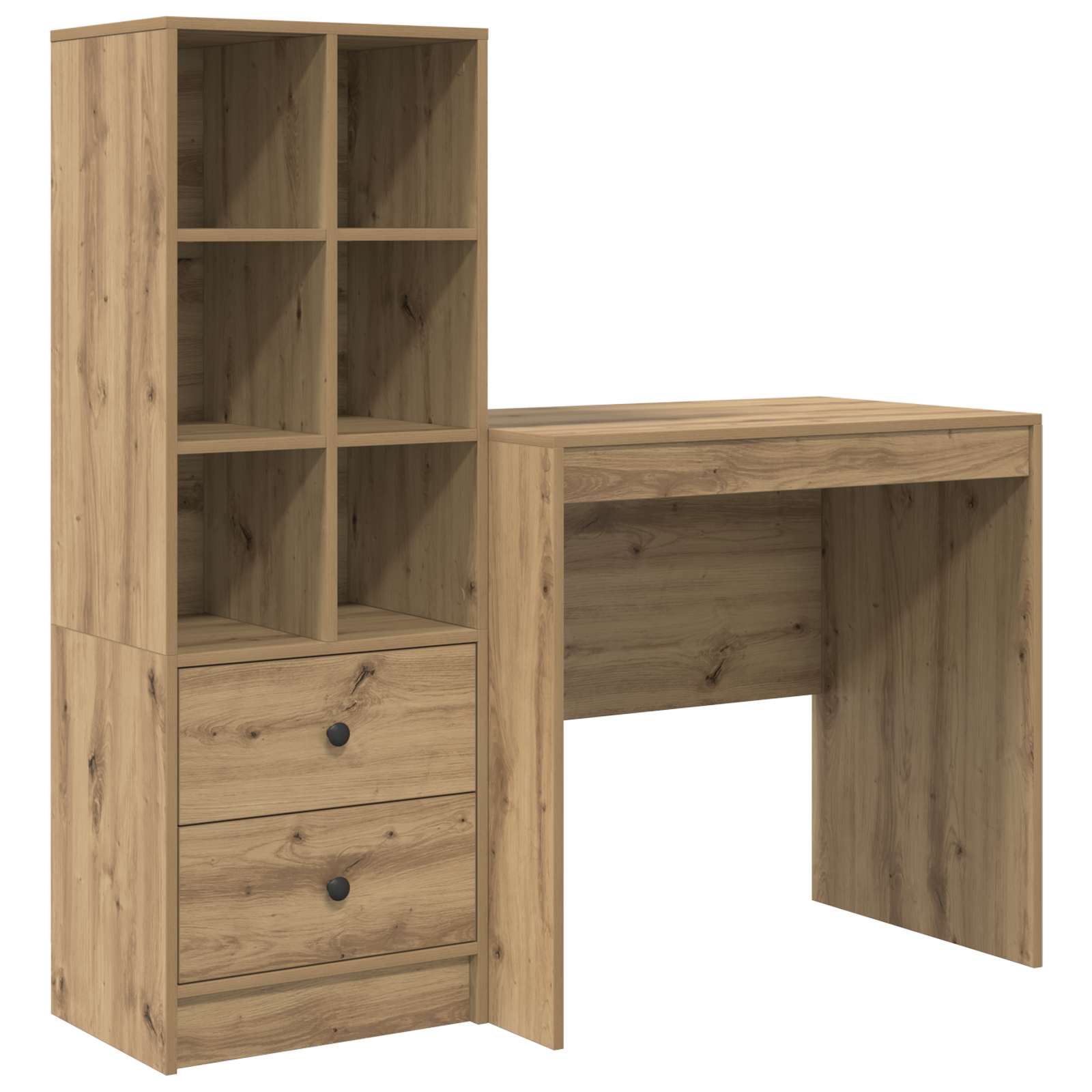 Schreibtisch mit Schubladen mit Regal 2 pcs Artisan-Eiche