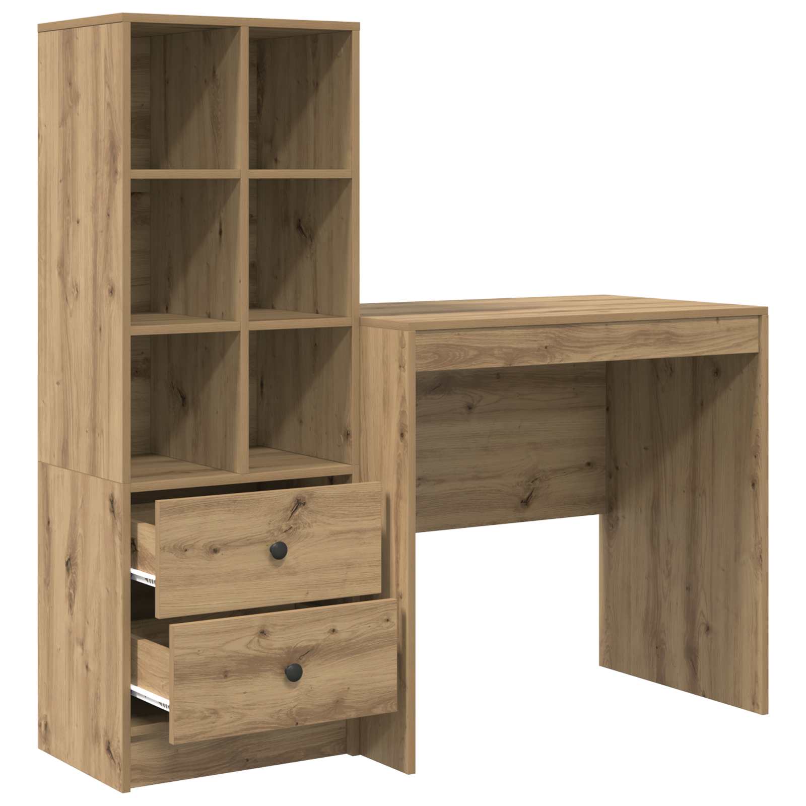 Schreibtisch mit Schubladen mit Regal 2 pcs Artisan-Eiche